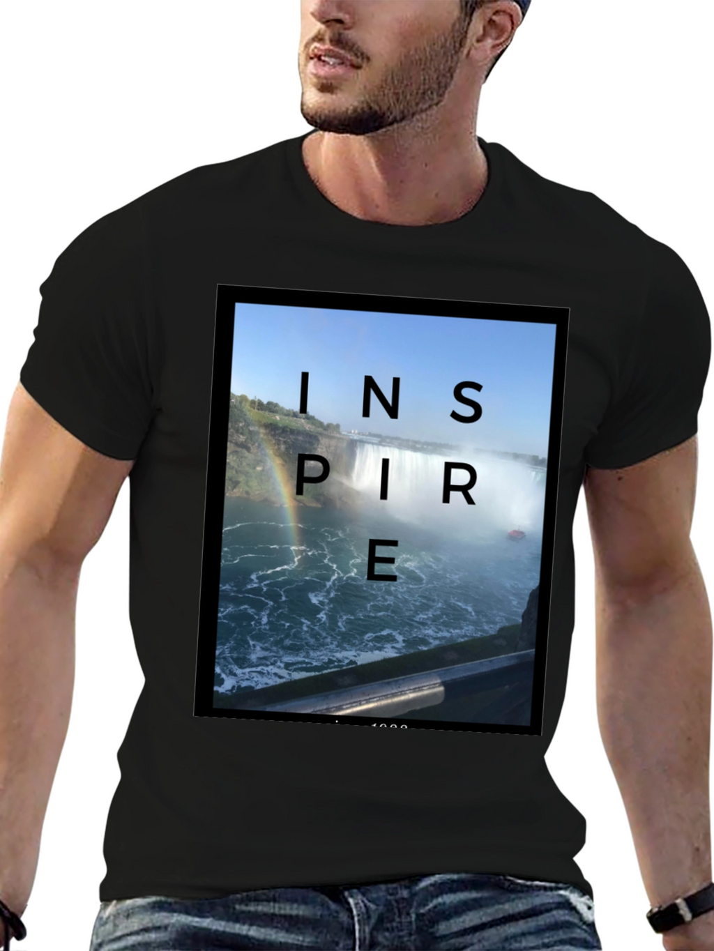 Inspire Waterfall Black T-Shirt