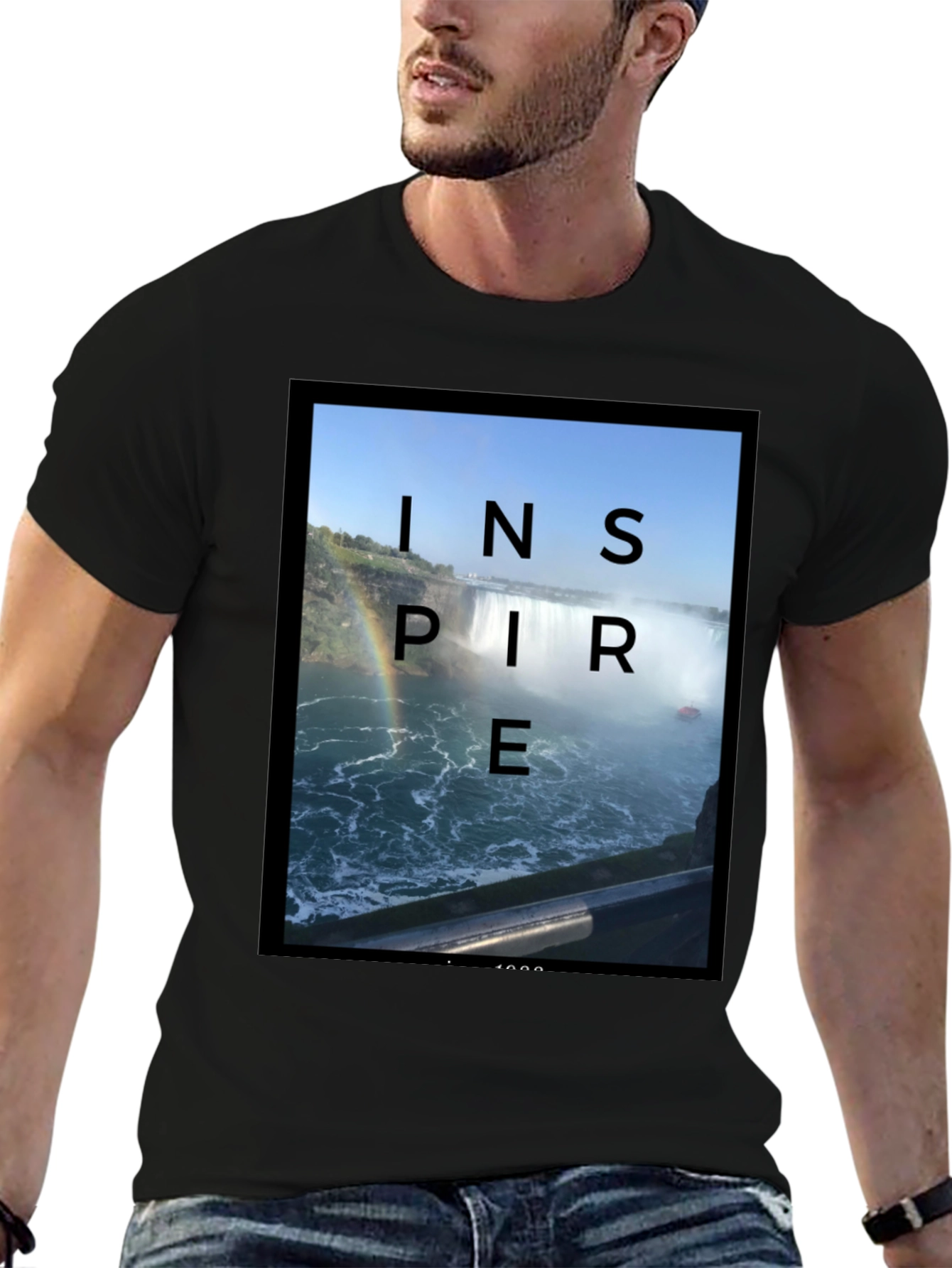 Inspire Waterfall Black T-Shirt