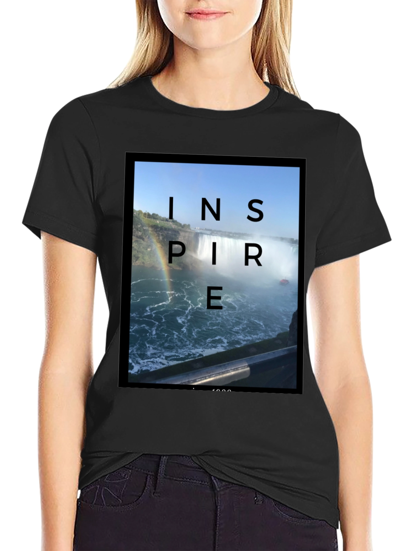 Inspire Waterfall Black T-Shirt