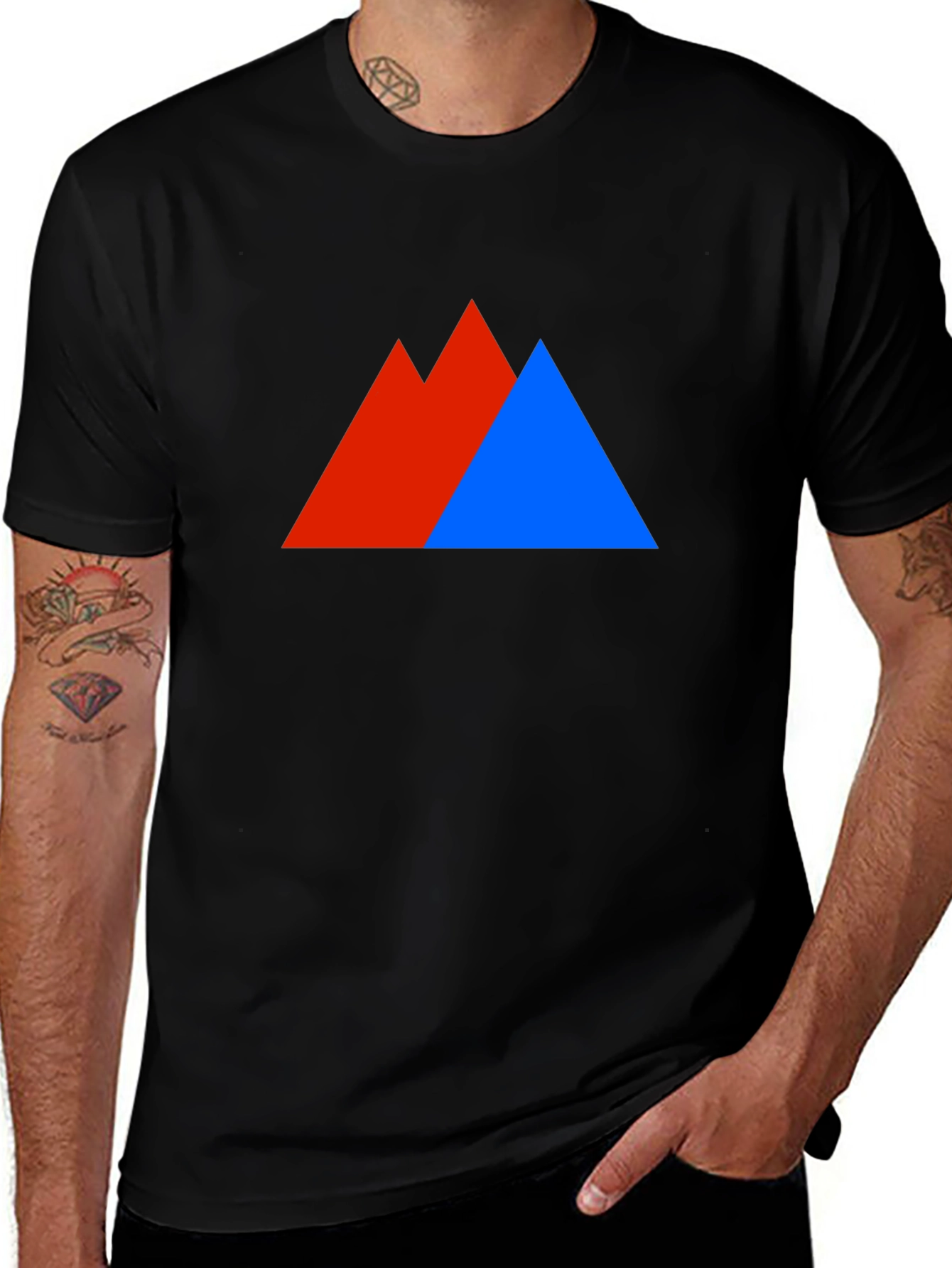 Geometric Peaks Graphic Tee - Bold Mountain Design