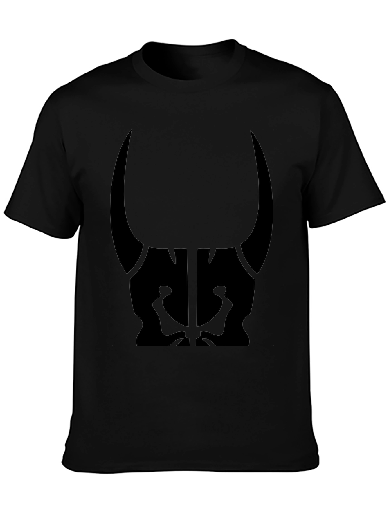Mens Black Graphic Tee - Bull Skull Design