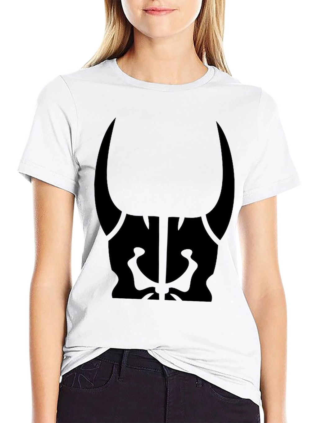Mens Black Graphic Tee - Bull Skull Design