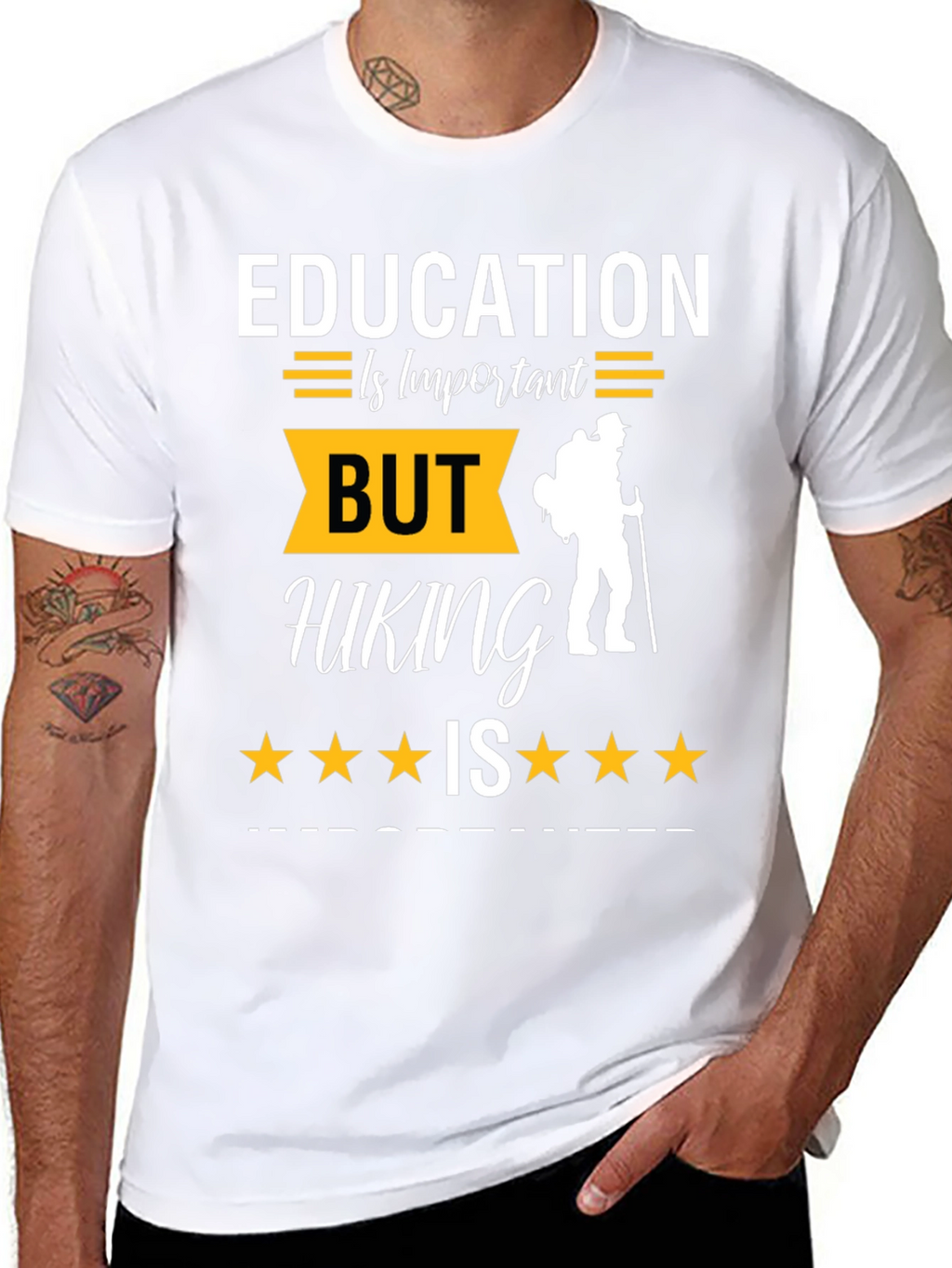 Education Important Hiking is More T-Shirt