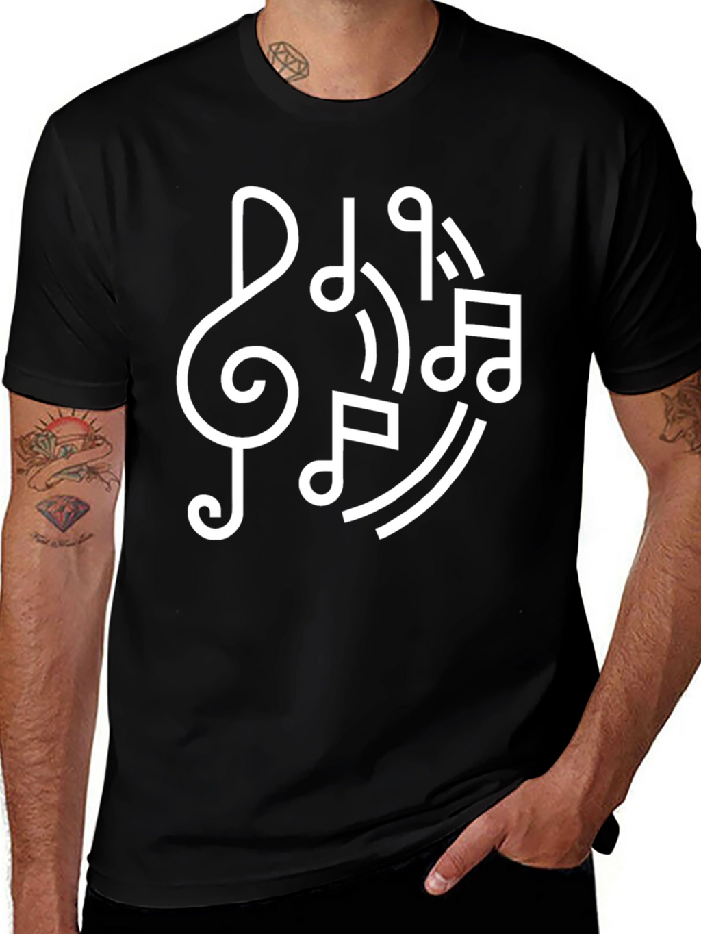 Music Notes Graphic Tee - Cool Musician T-Shirt
