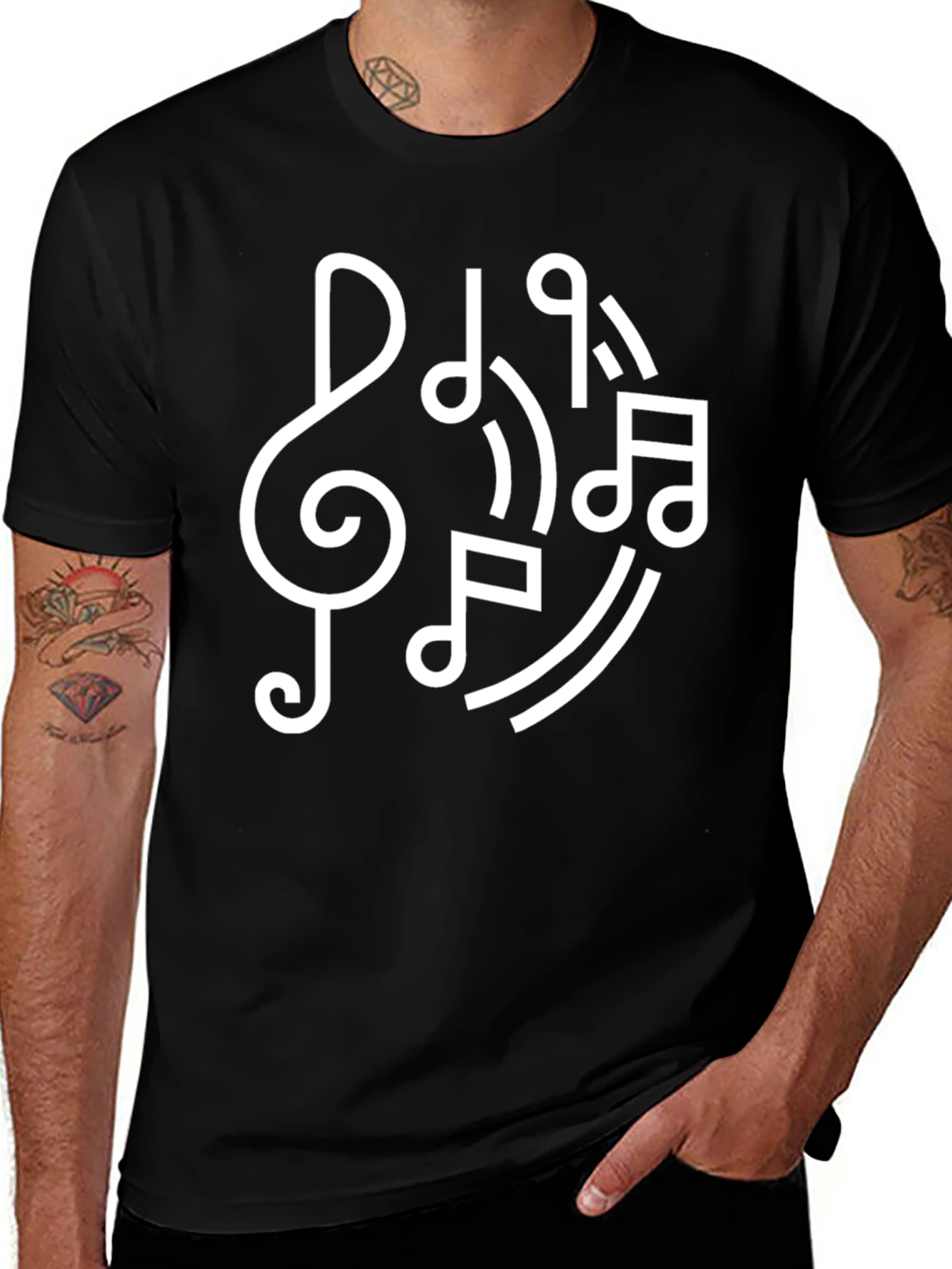 Music Notes Graphic Tee - Cool Musician T-Shirt