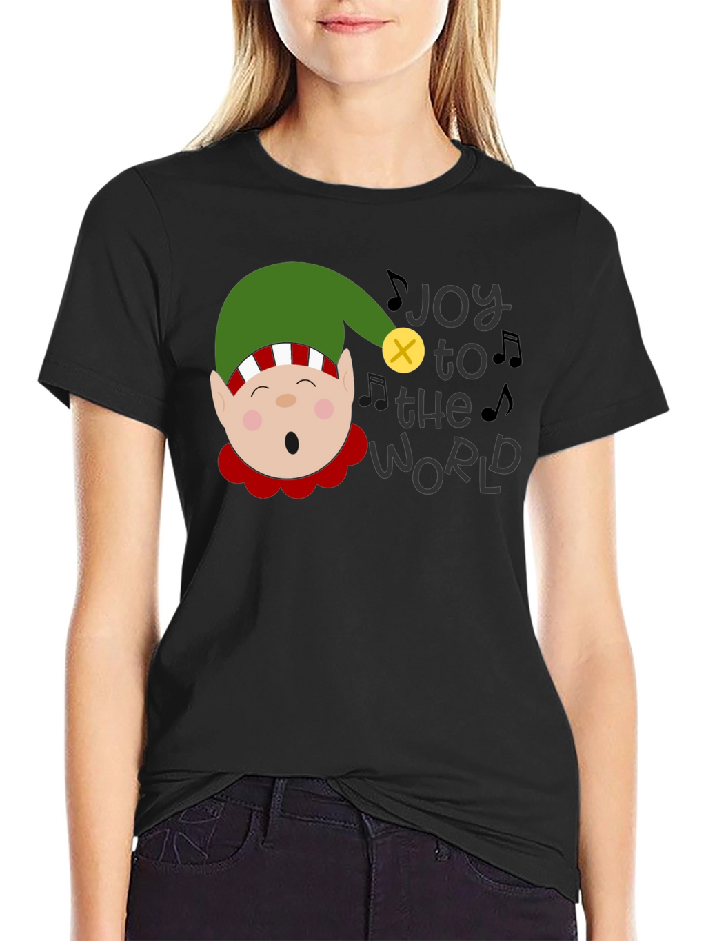 Joy to the World Christmas Elf Graphic Tee