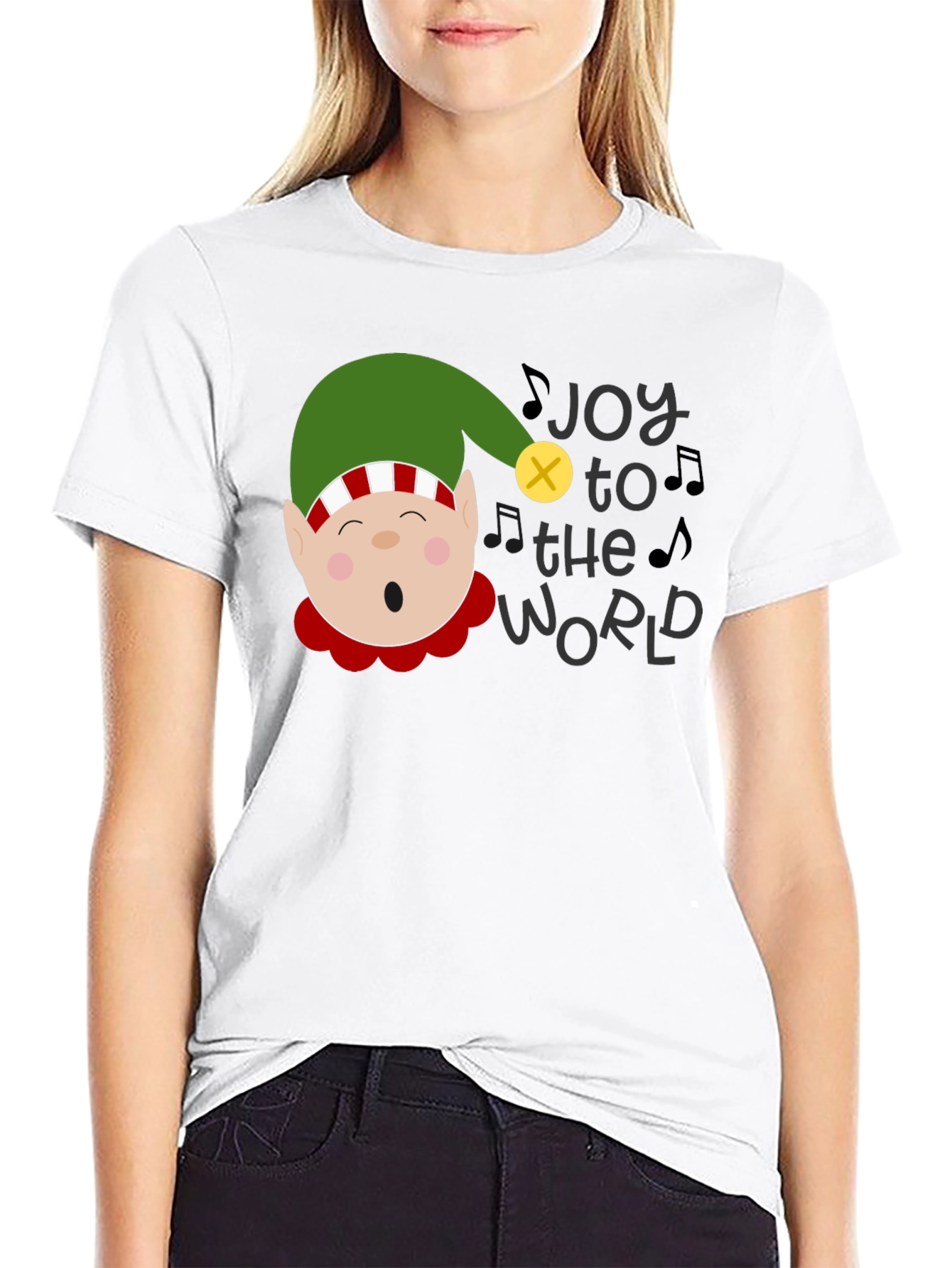 Joy to the World Christmas Elf Graphic Tee