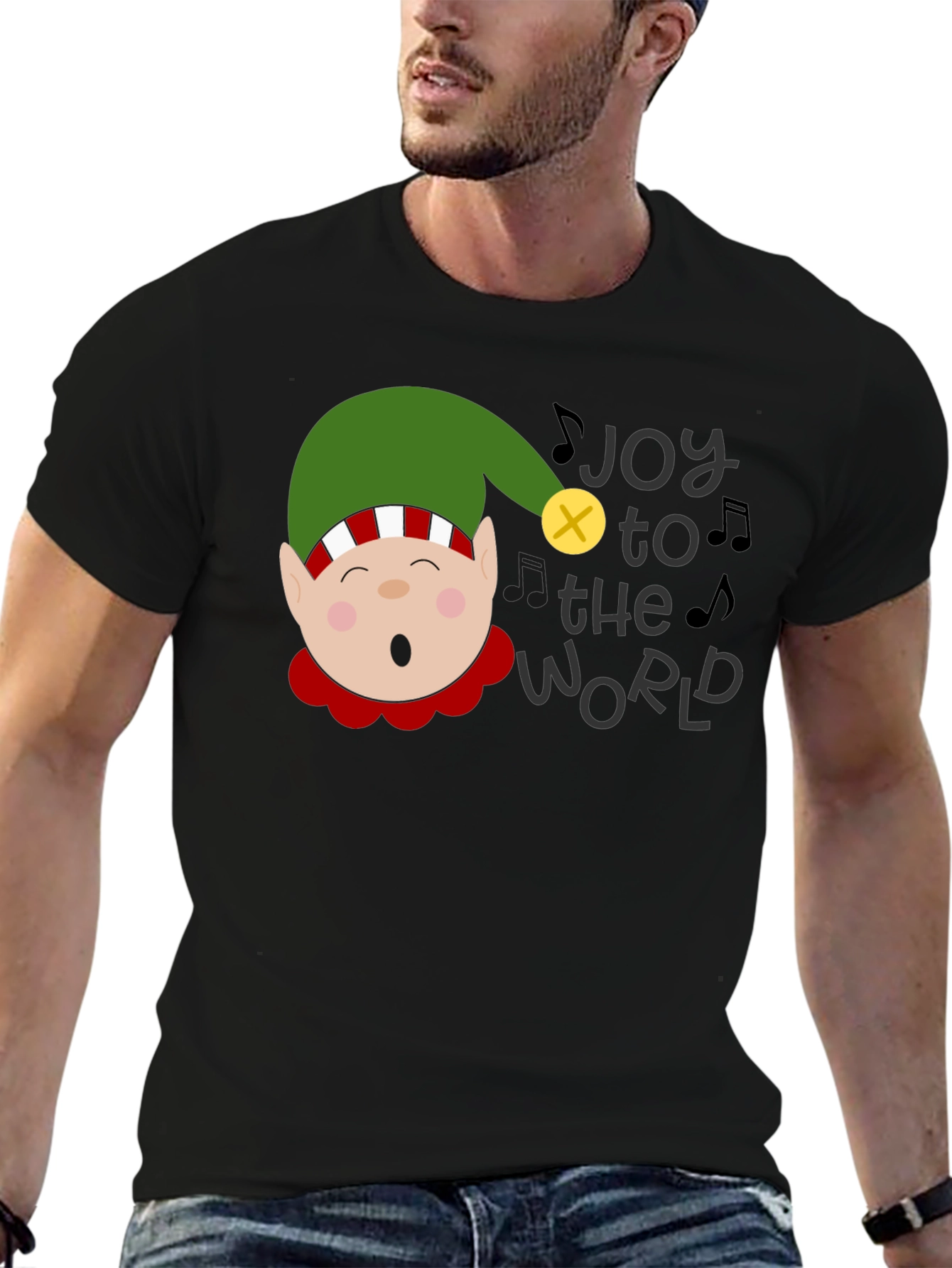 Joy to the World Christmas Elf Graphic Tee