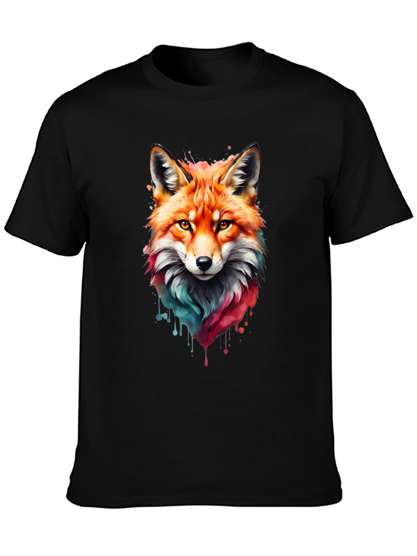 Fox Watercolor Graphic Tee - Artistic Animal Print