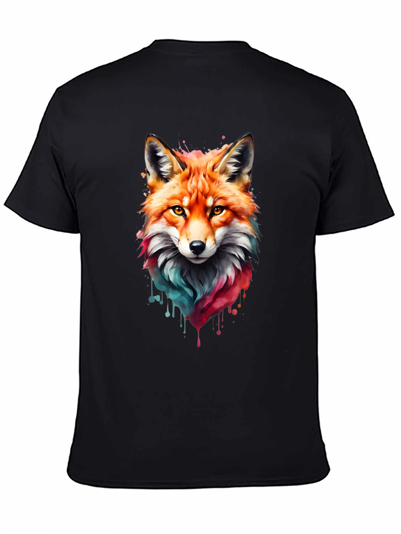 Fox Watercolor Graphic Tee - Artistic Animal Print