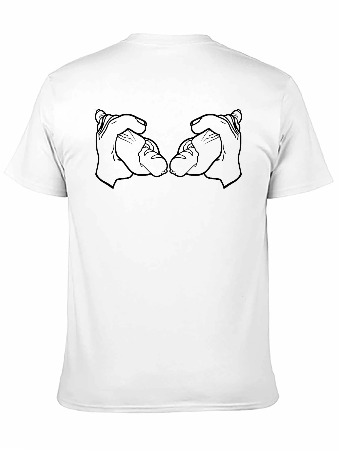 Hands Holding Hot Dogs Graphic Tee - Black