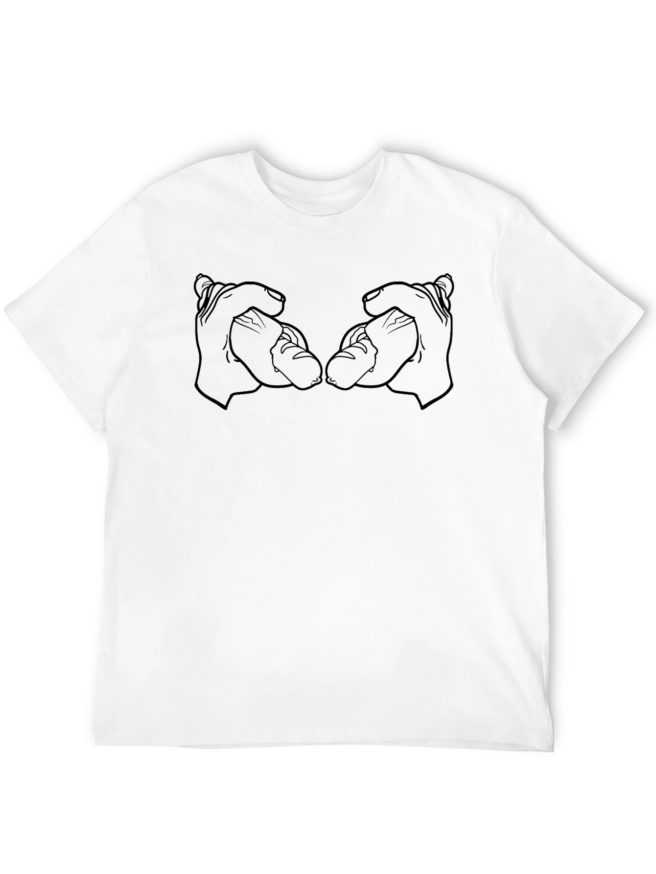 Hands Holding Hot Dogs Graphic Tee - Black