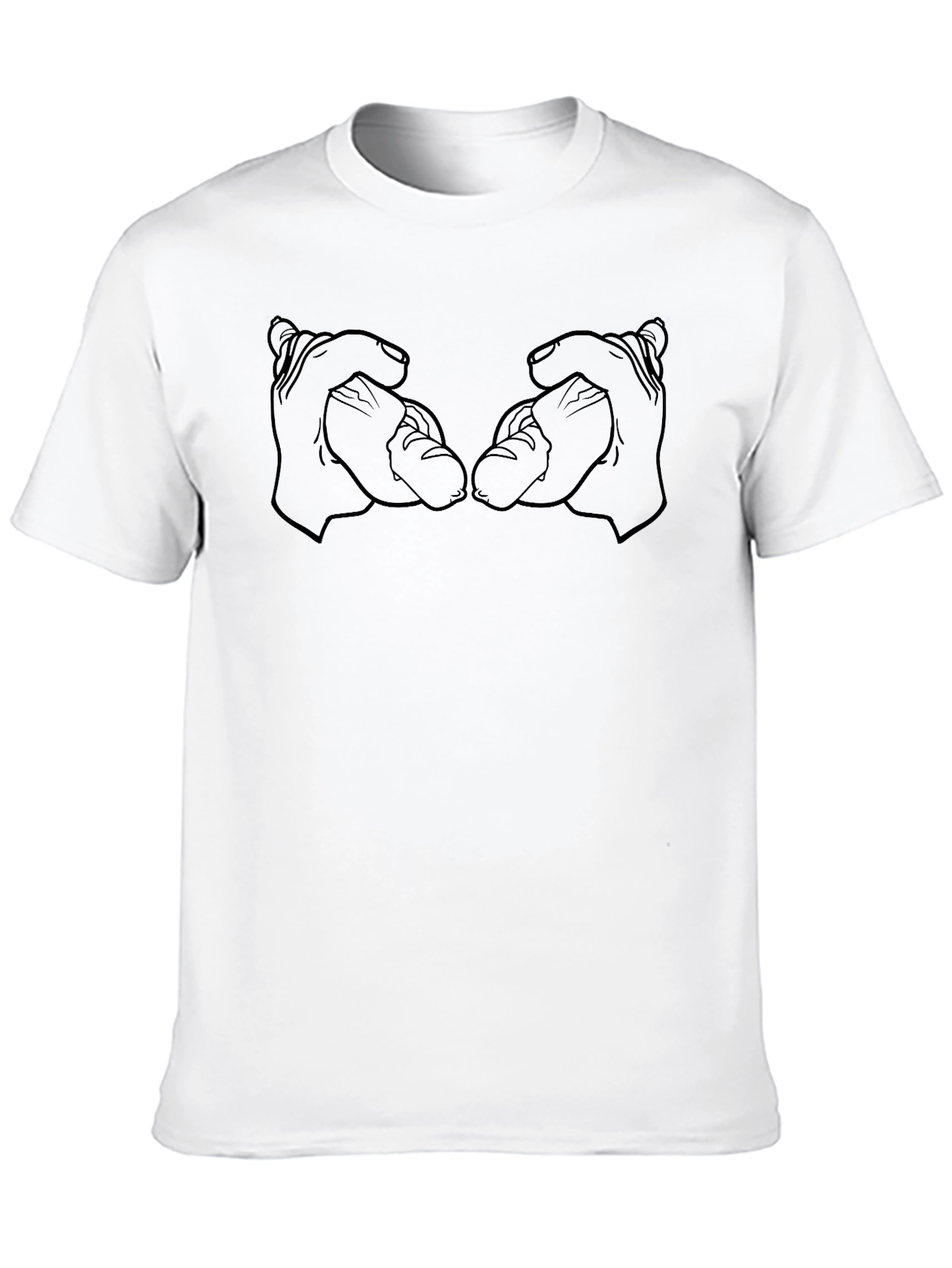 Hands Holding Hot Dogs Graphic Tee - Black