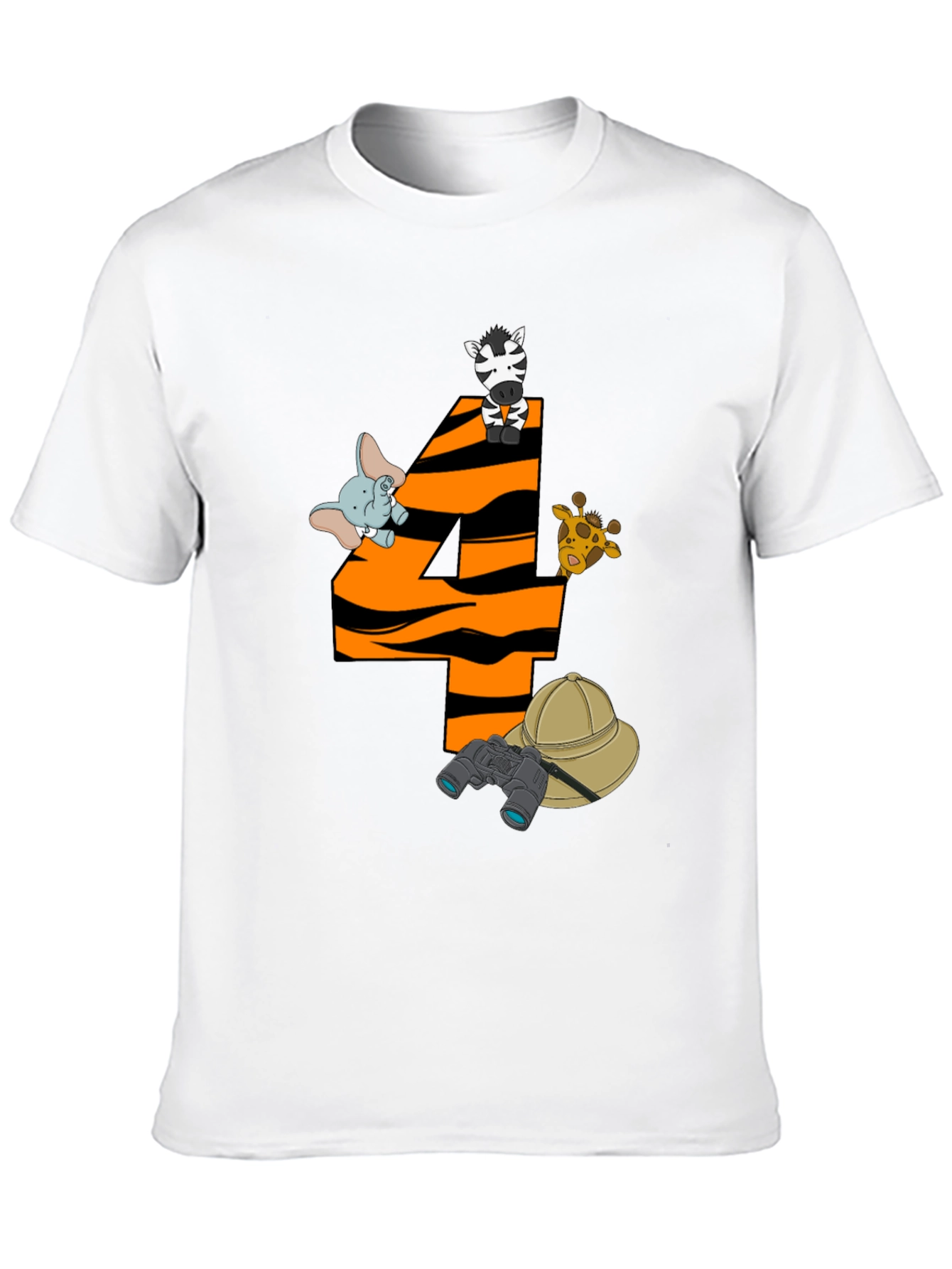 Safari 4th Birthday T-Shirt - Animal Theme