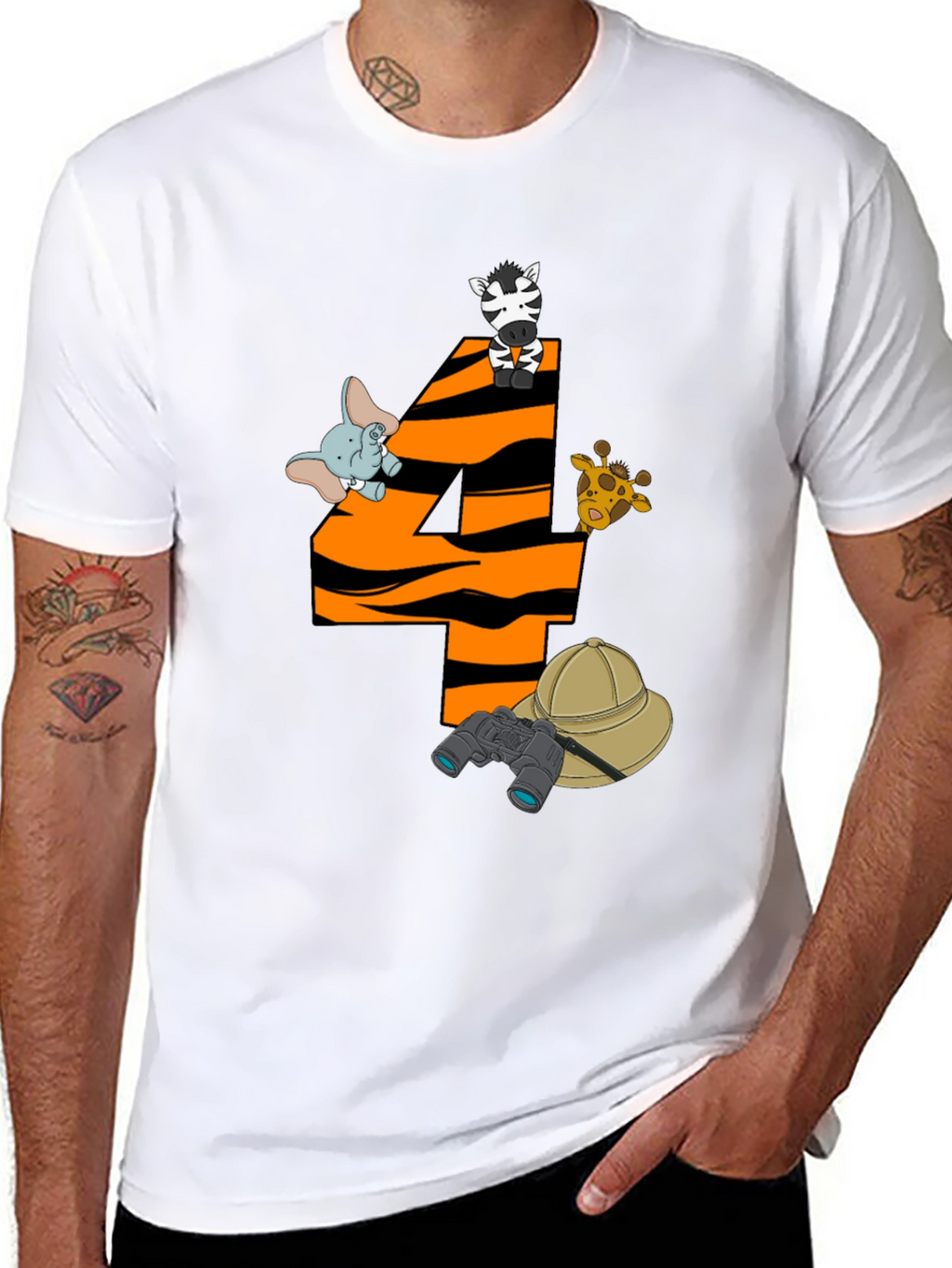 Safari 4th Birthday T-Shirt - Animal Theme