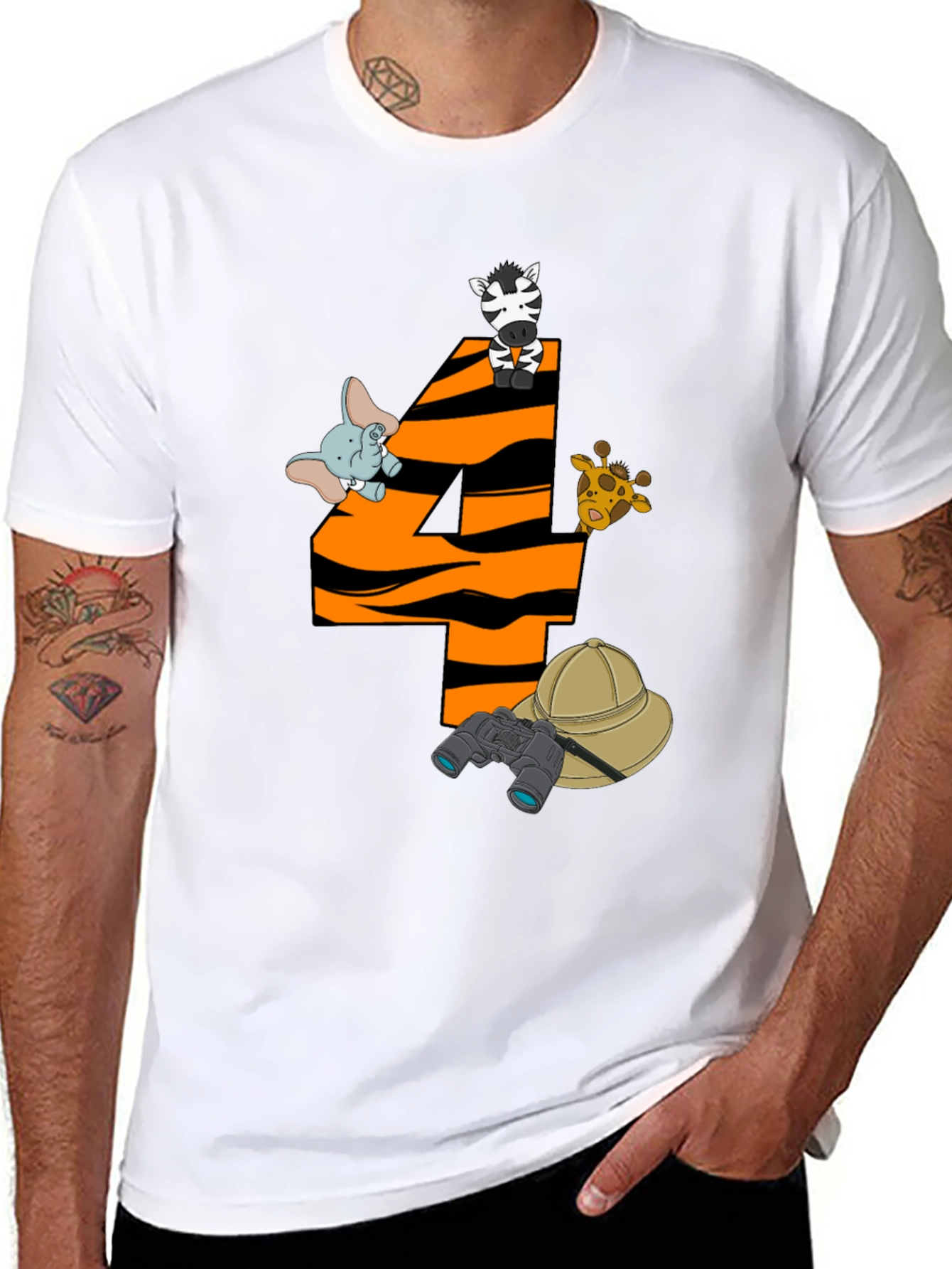 Safari 4th Birthday T-Shirt - Animal Theme