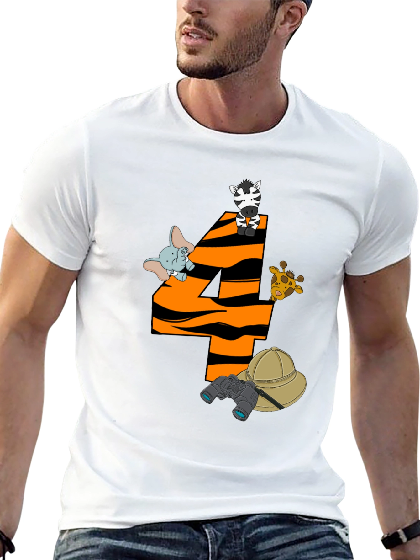 Safari 4th Birthday T-Shirt - Animal Theme