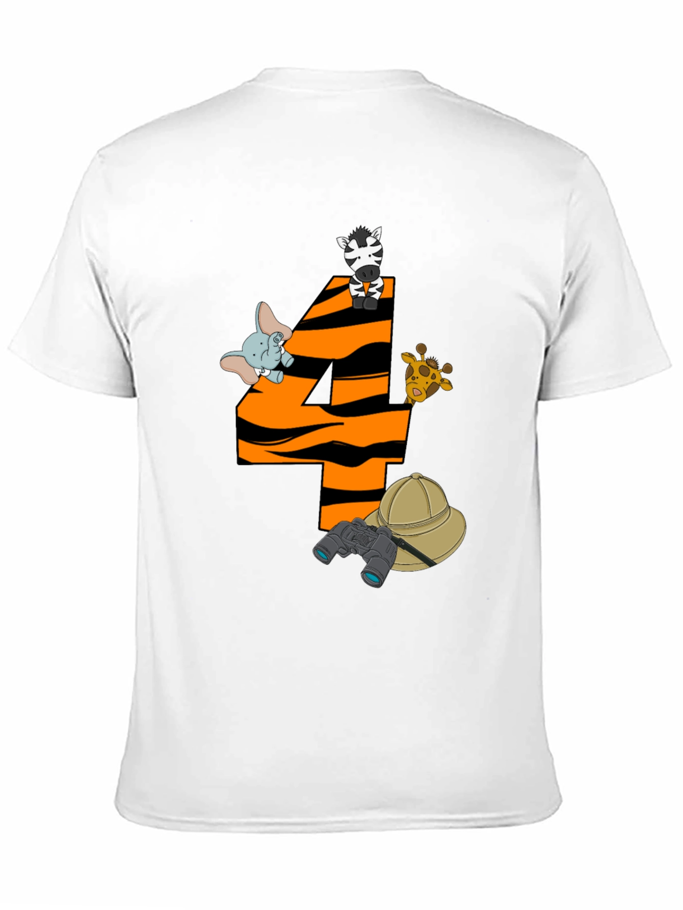 Safari 4th Birthday T-Shirt - Animal Theme