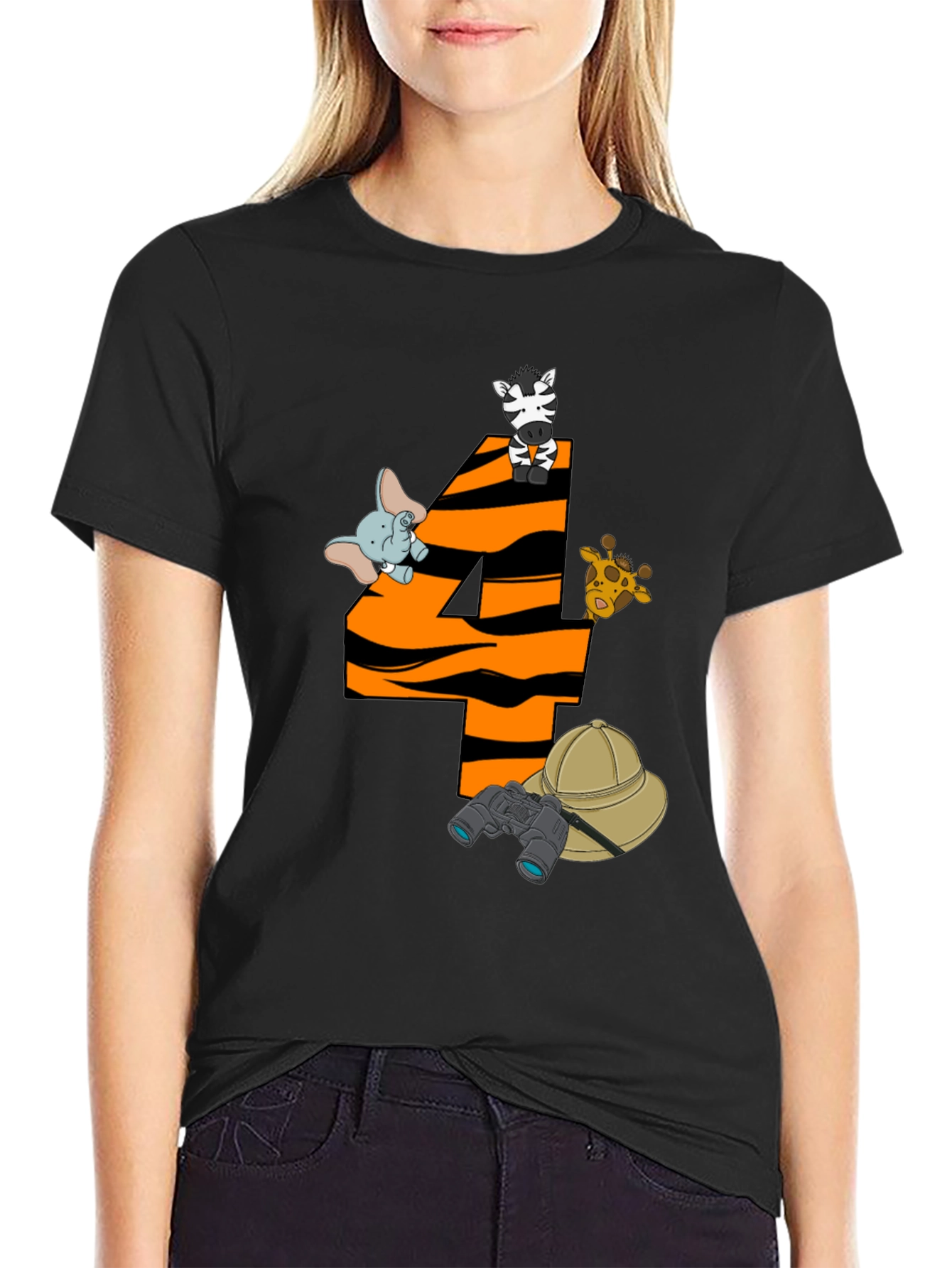 Safari 4th Birthday T-Shirt - Animal Theme
