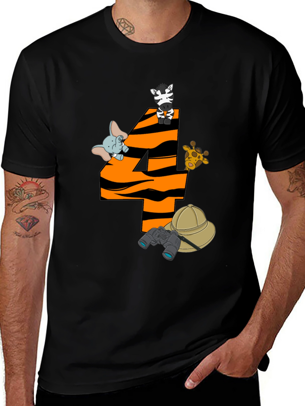 Safari 4th Birthday T-Shirt - Animal Theme
