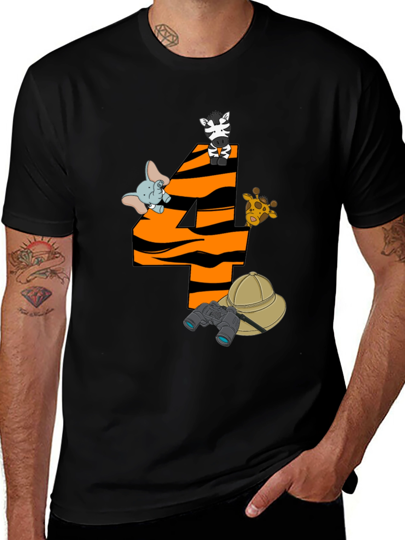 Safari 4th Birthday T-Shirt - Animal Theme