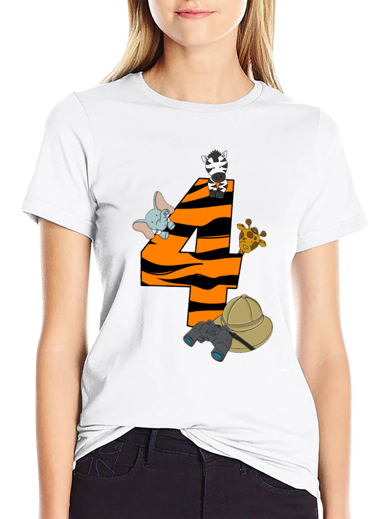 Safari 4th Birthday T-Shirt - Animal Theme