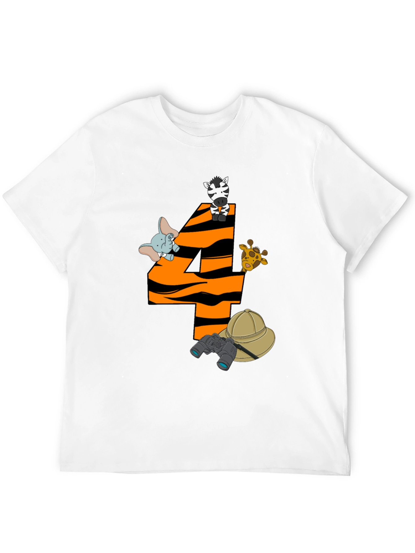 Safari 4th Birthday T-Shirt - Animal Theme