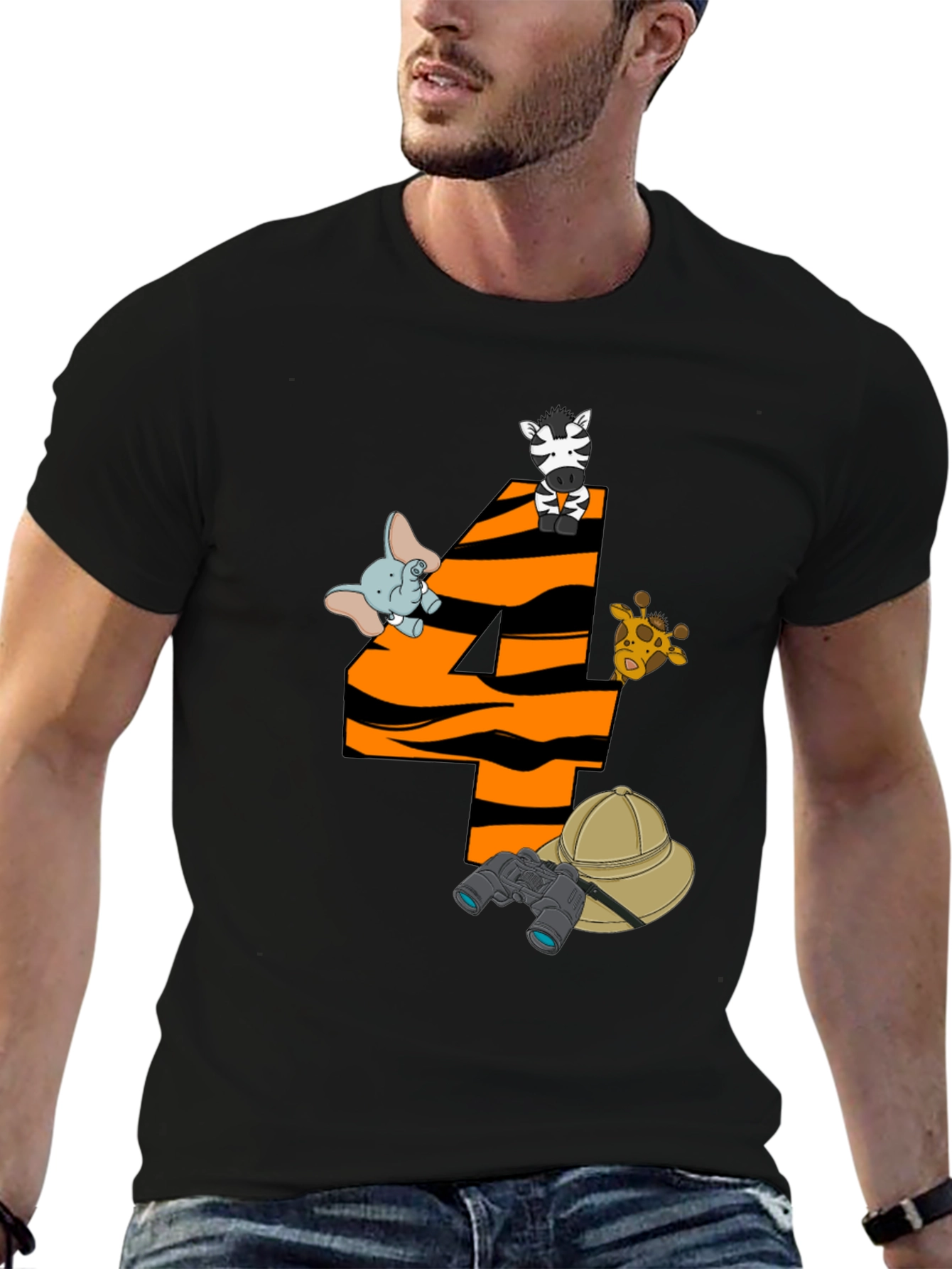Safari 4th Birthday T-Shirt - Animal Theme