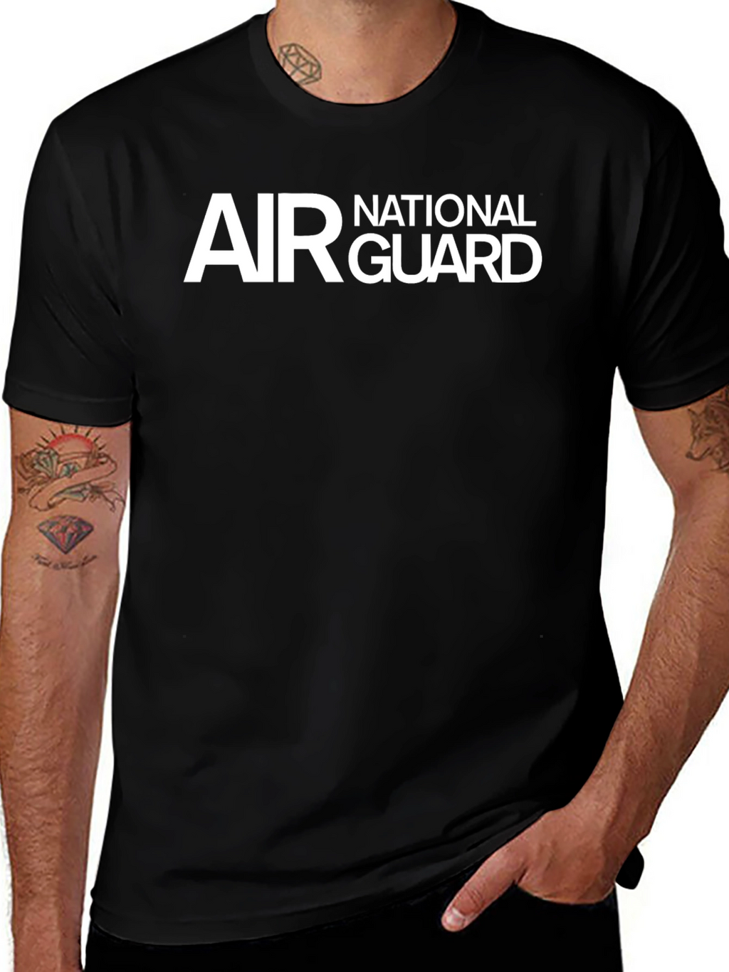 Air National Guard T-Shirt - Black Cotton Tee