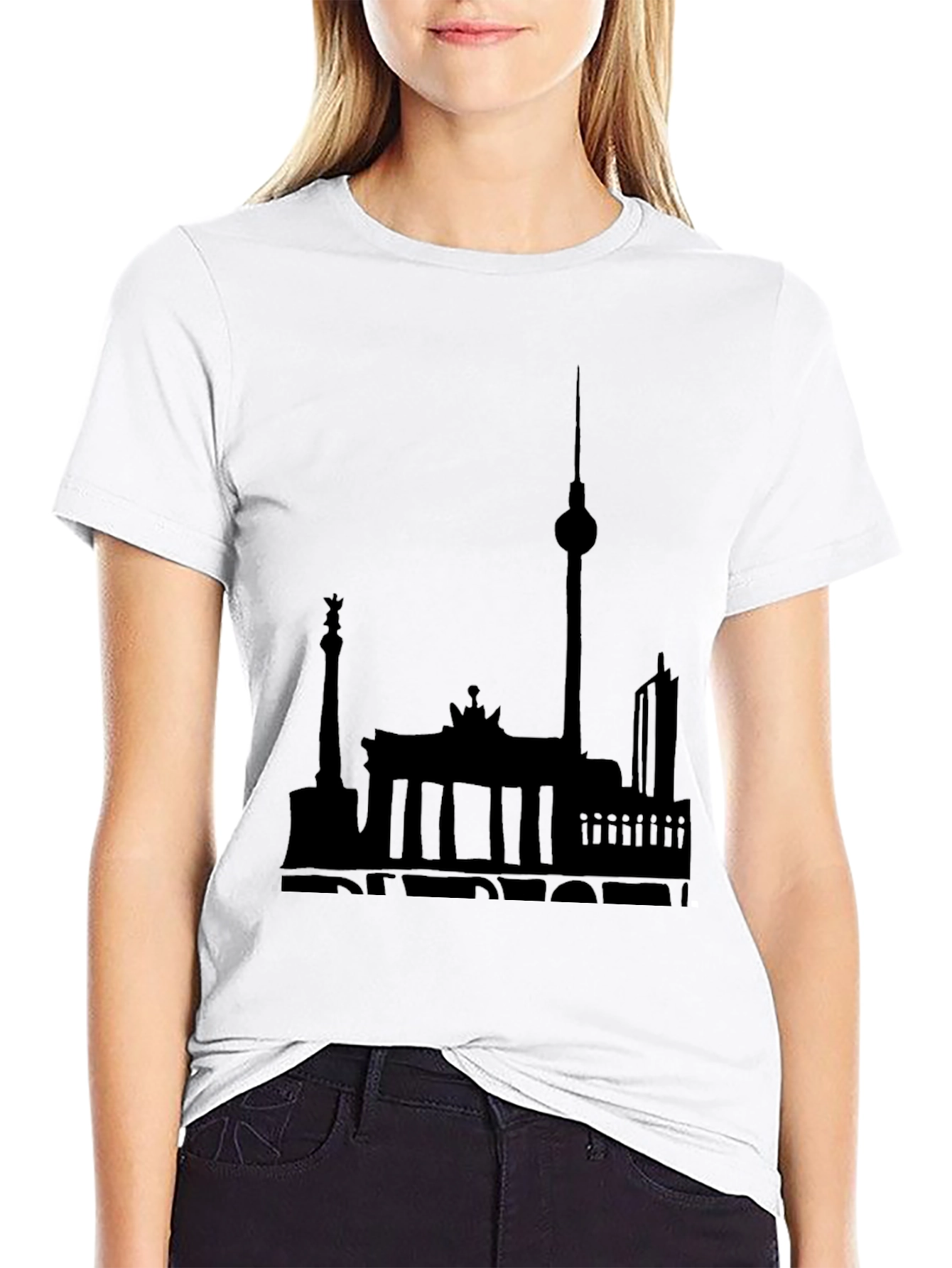 Berlin Skyline Graphic Tee - Soft Cotton Black T-Shirt
