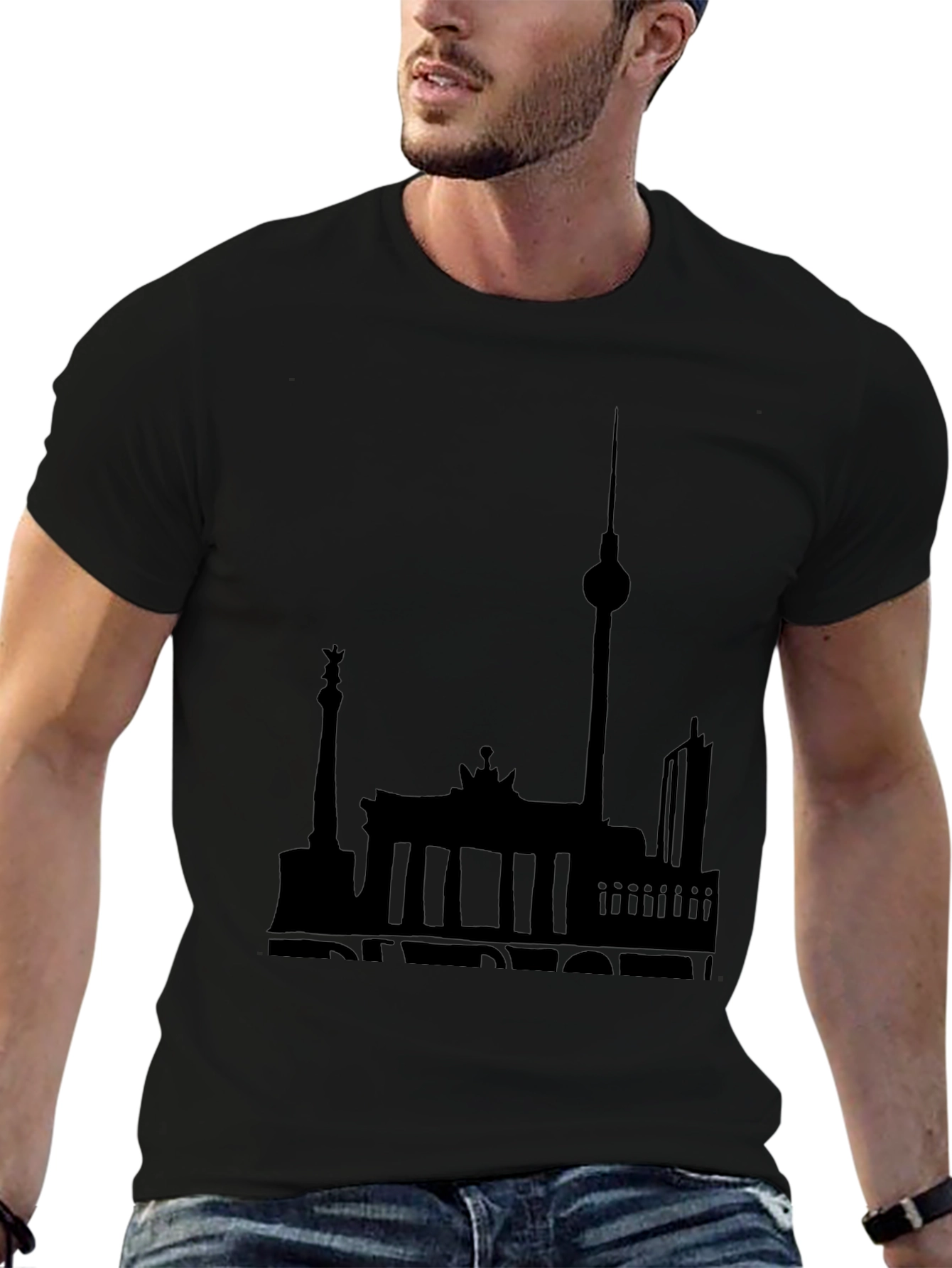 Berlin Skyline Graphic Tee - Soft Cotton Black T-Shirt