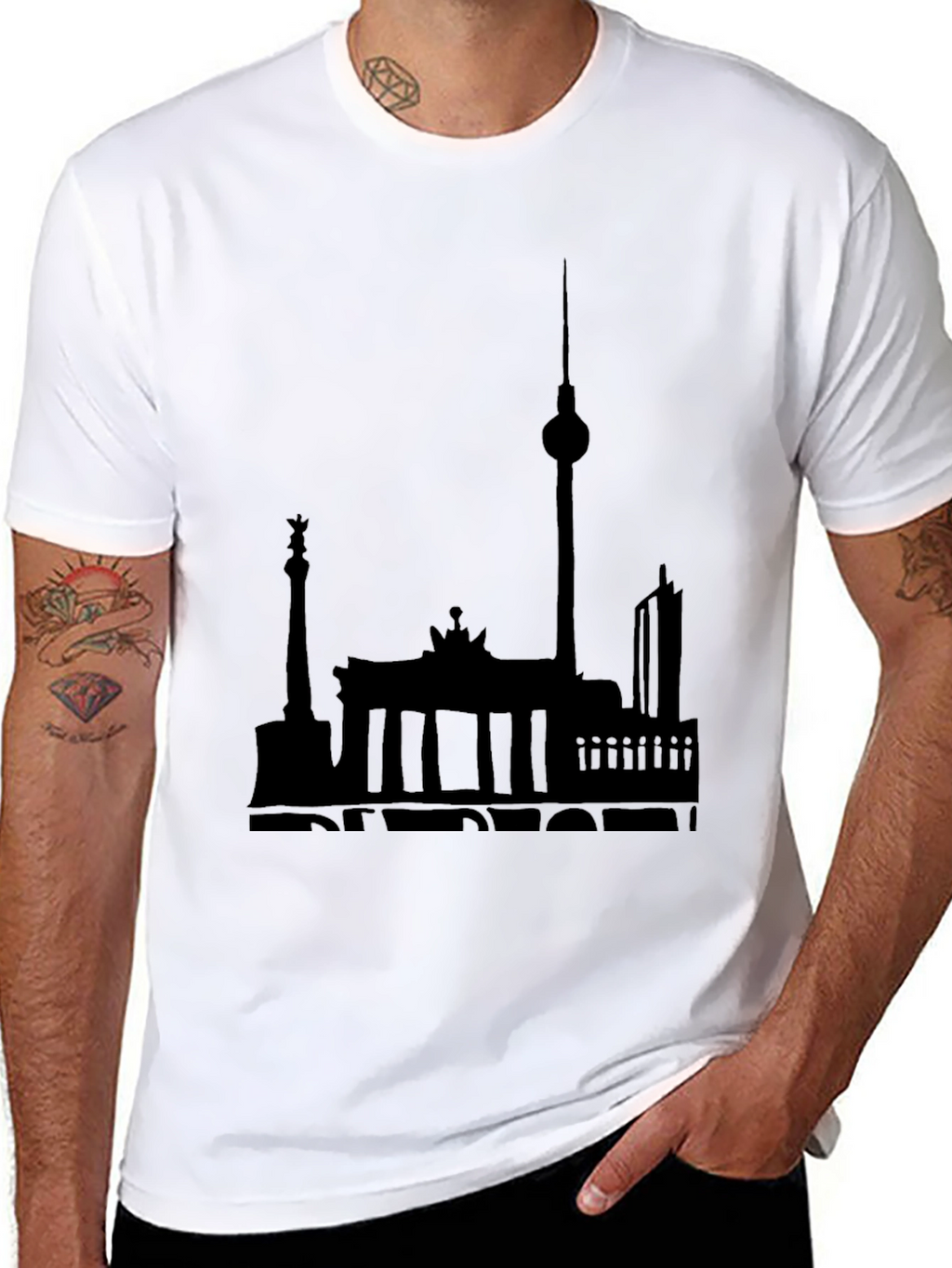 Berlin Skyline Graphic Tee - Soft Cotton Black T-Shirt
