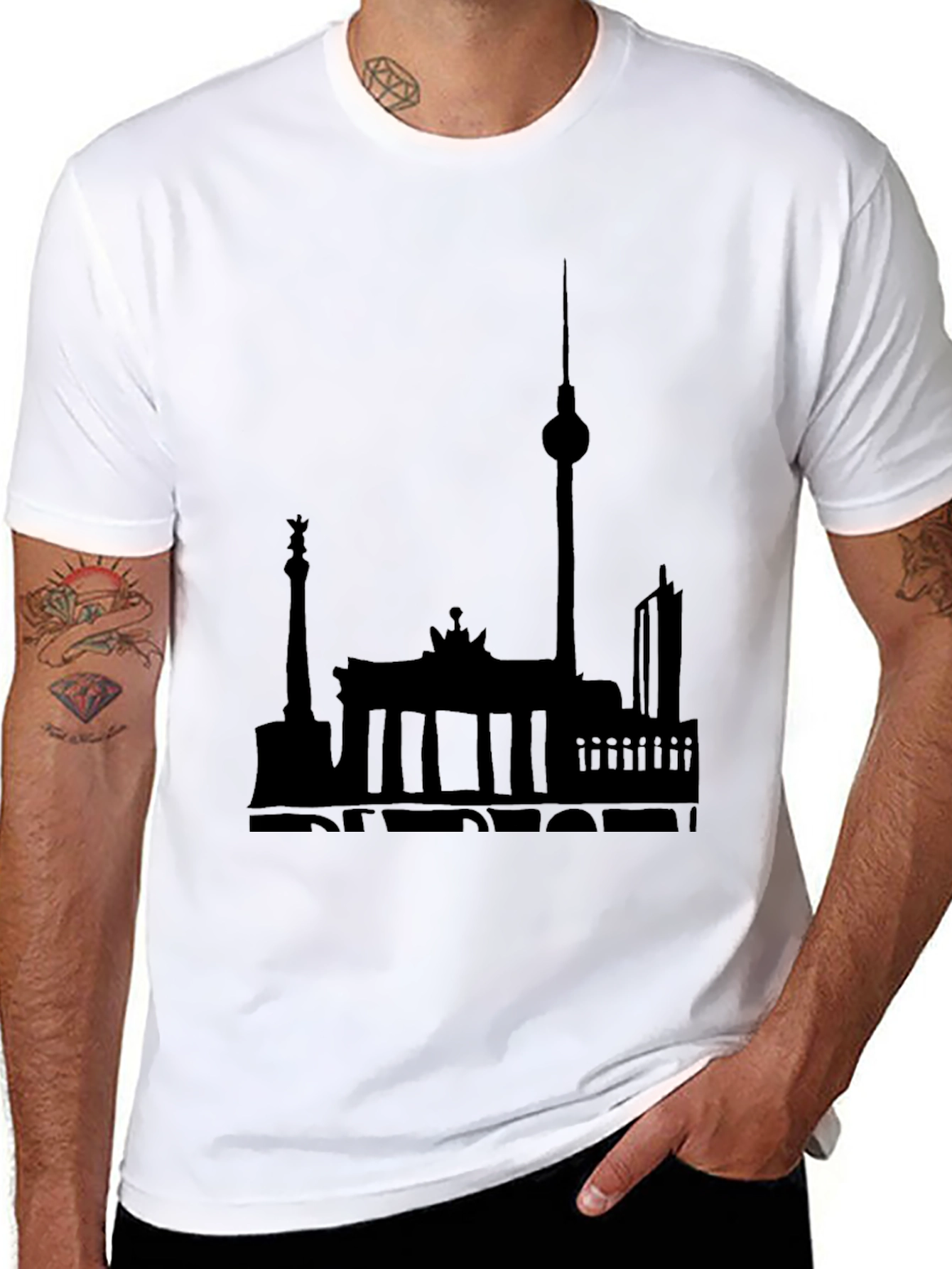 Berlin Skyline Graphic Tee - Soft Cotton Black T-Shirt