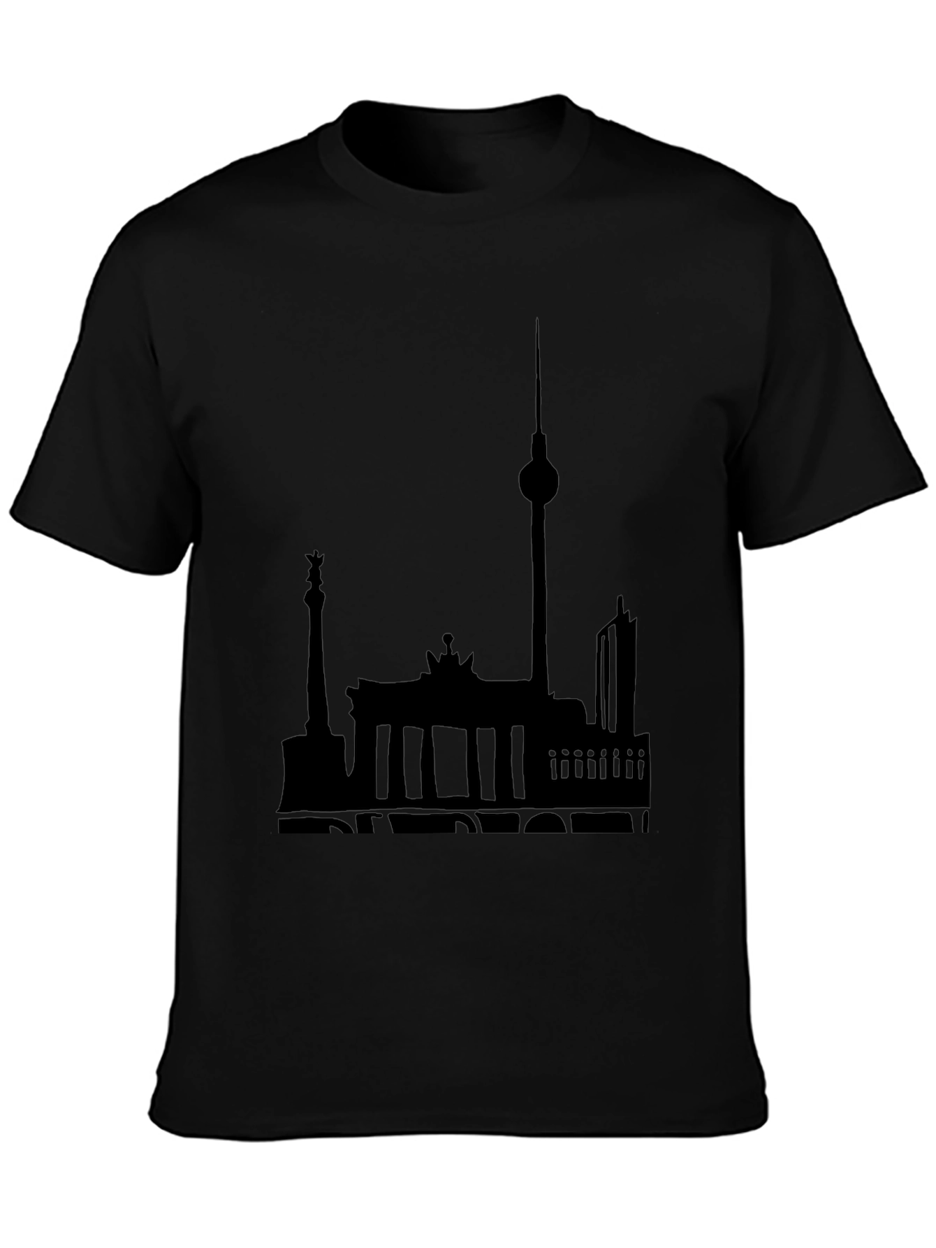 Berlin Skyline Graphic Tee - Soft Cotton Black T-Shirt