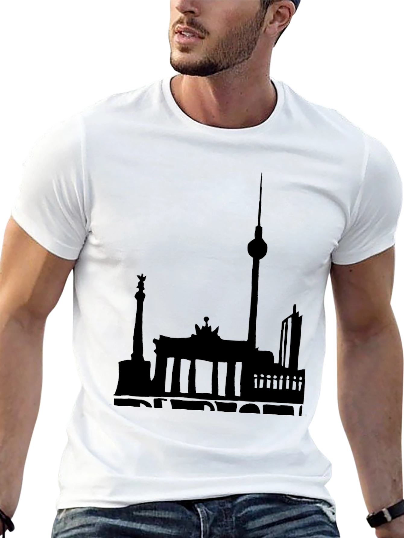 Berlin Skyline Graphic Tee - Soft Cotton Black T-Shirt