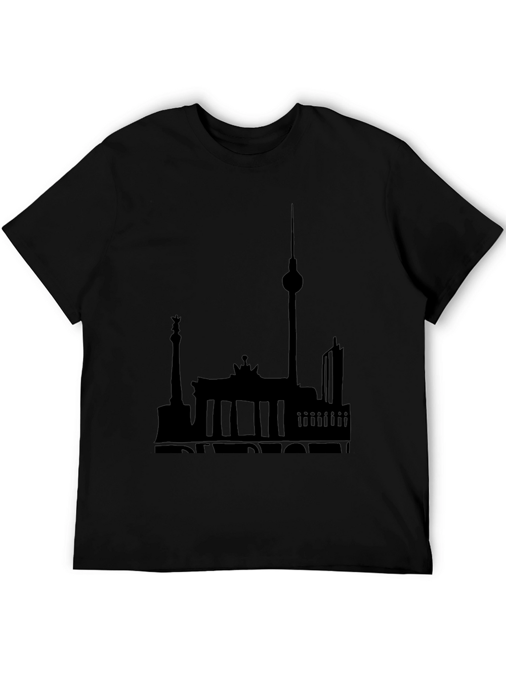 Berlin Skyline Graphic Tee - Soft Cotton Black T-Shirt