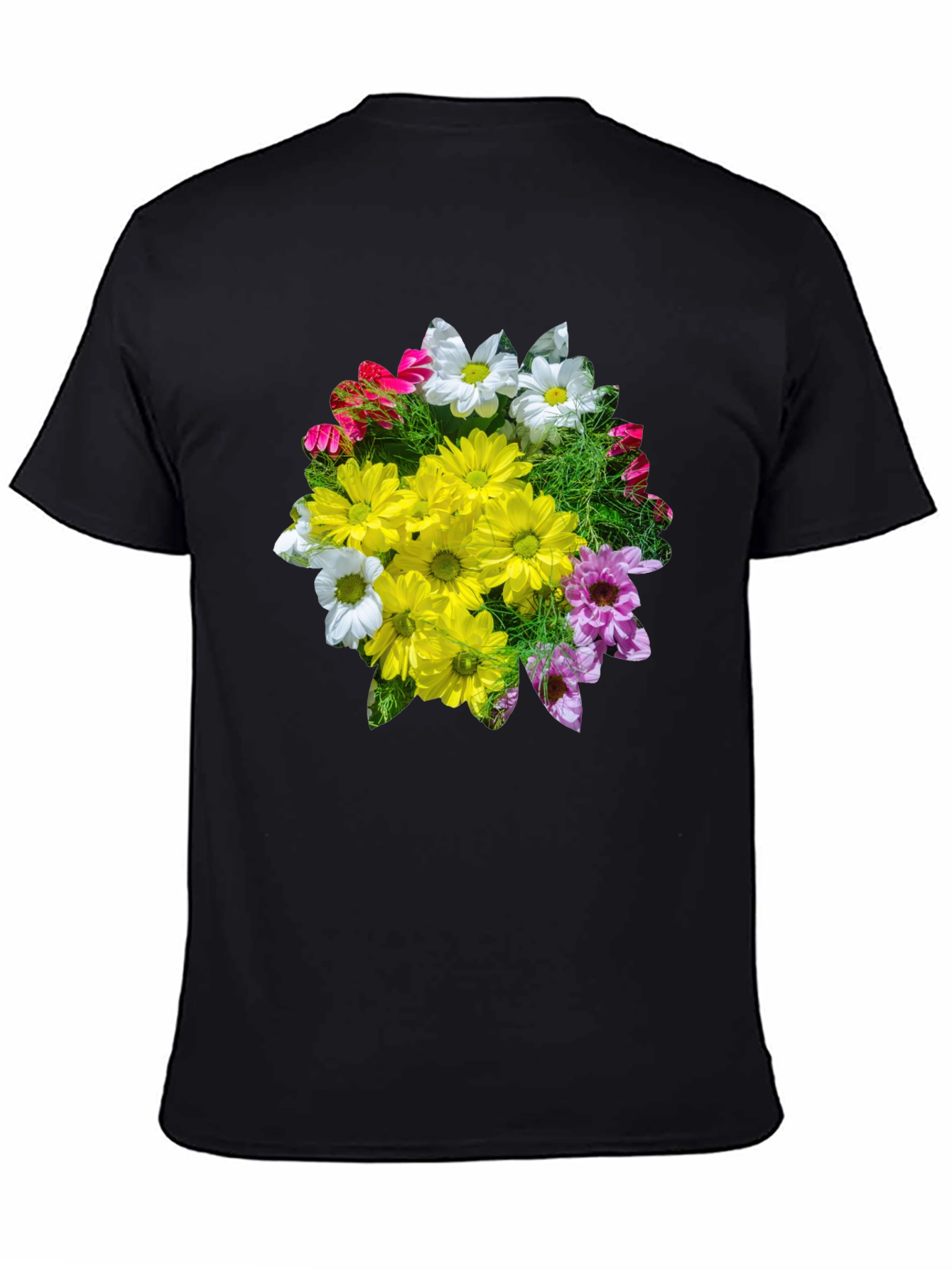 Floral Graphic T-Shirt - Black Casual Tee