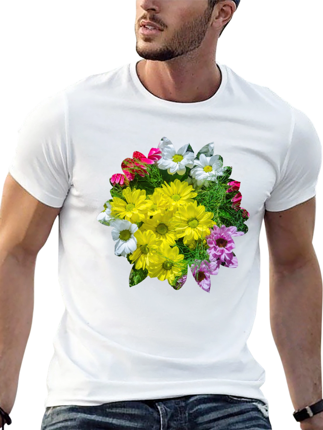 Floral Graphic T-Shirt - Black Casual Tee