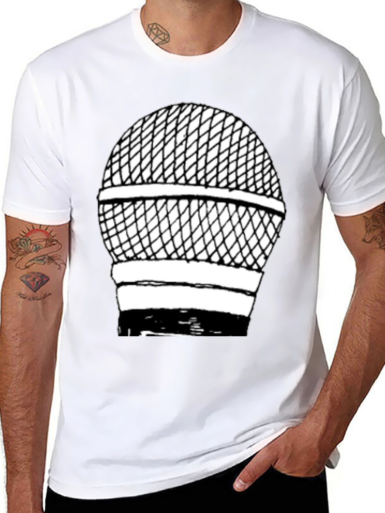 Microphone Graphic T-Shirt - Classic Style