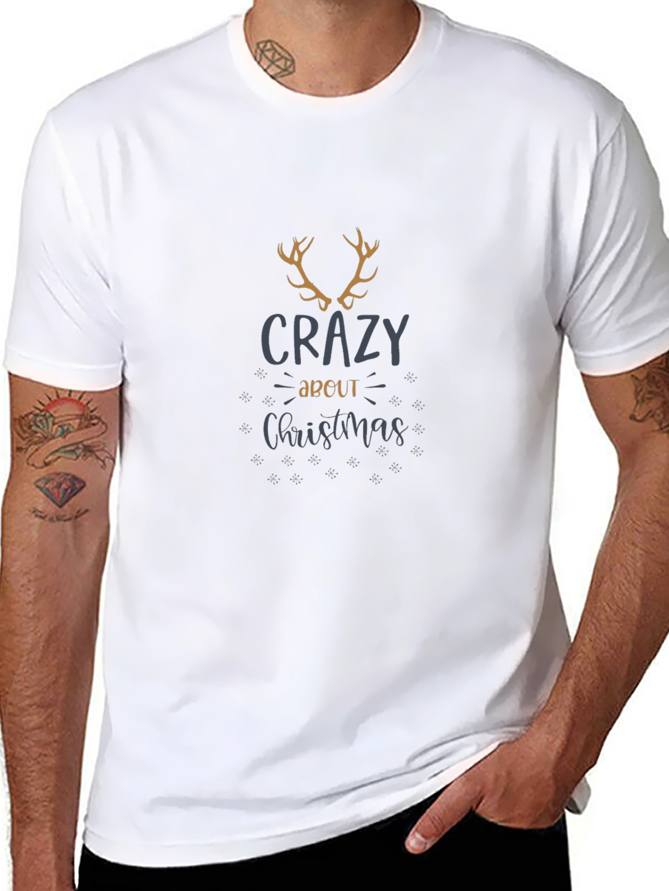Crazy About Christmas Black Graphic Tee