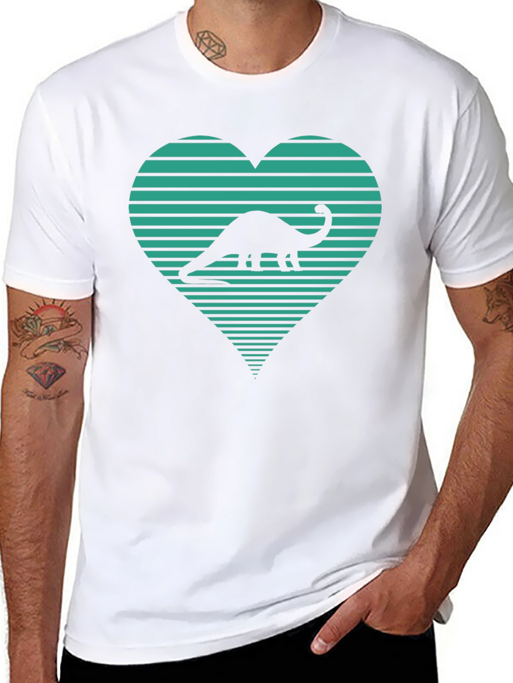 Dinosaur Heart Graphic Tee - Black