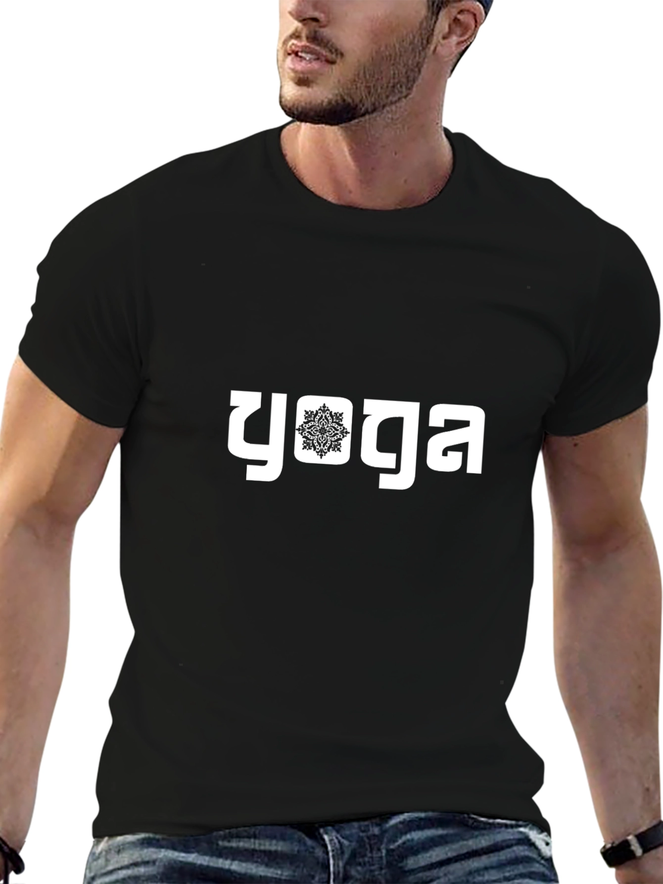 Yoga Graphic Tee - Black Relaxed Fit