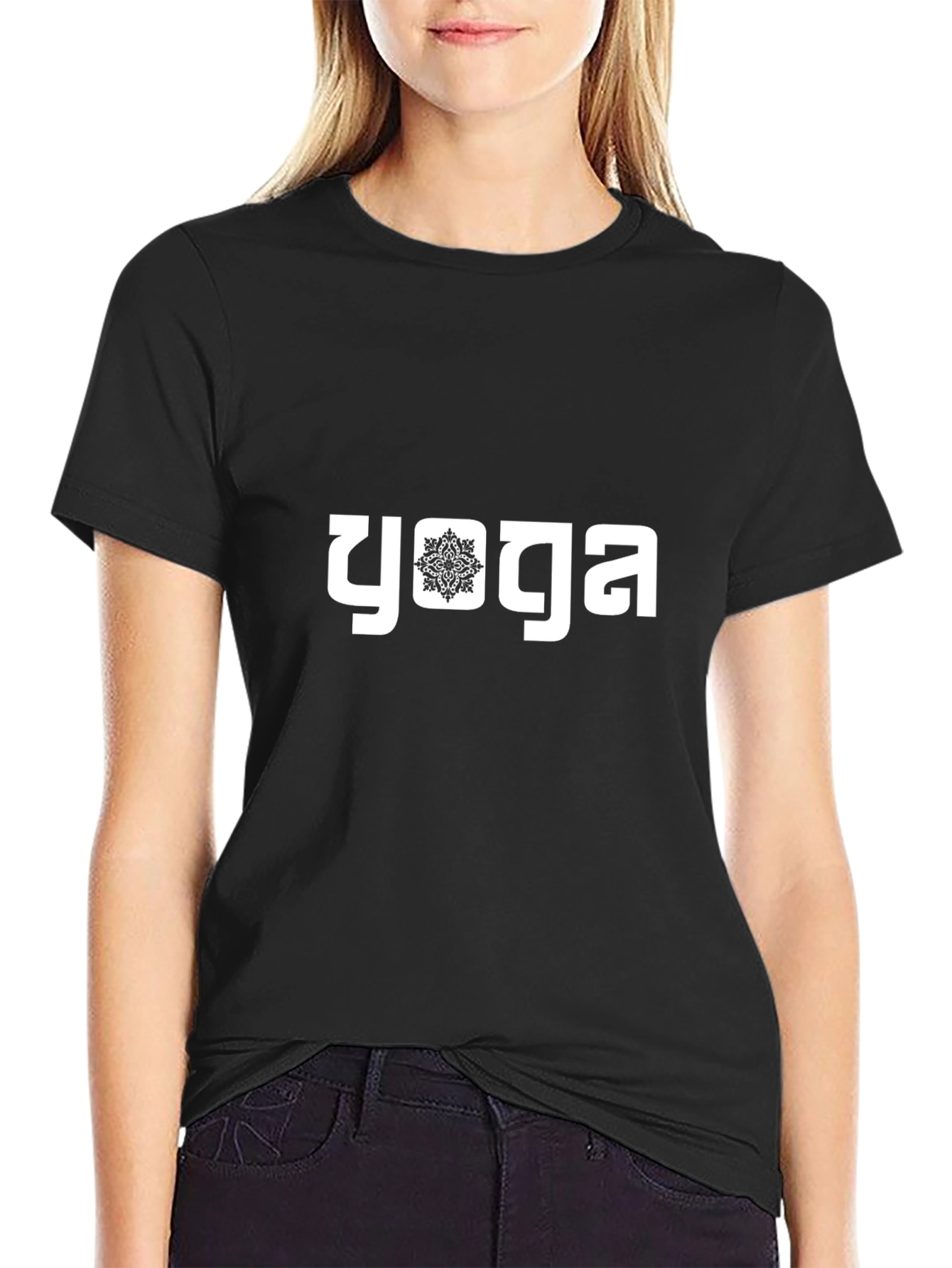 Yoga Graphic Tee - Black Relaxed Fit