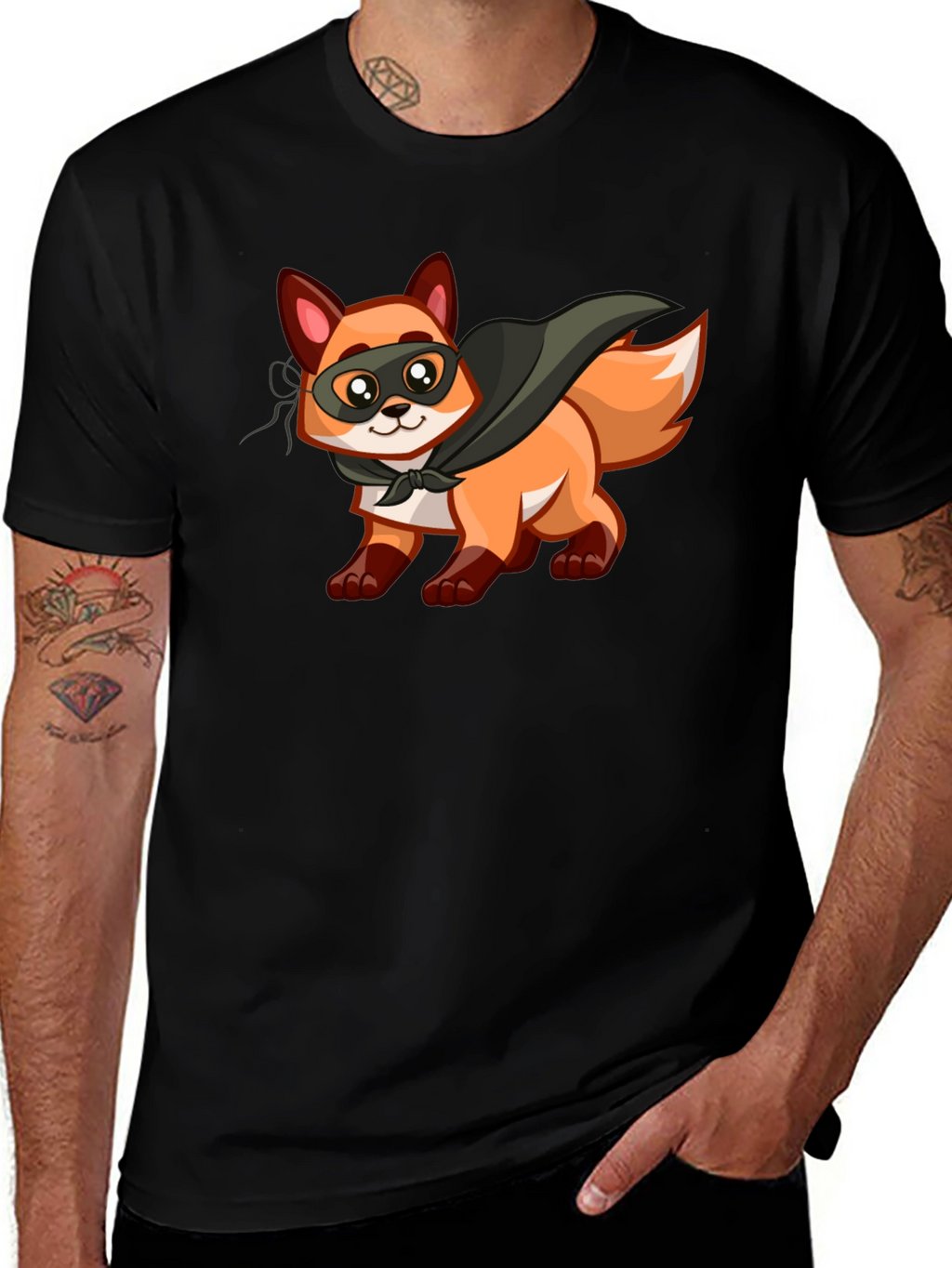 Hero Fox Graphic T-Shirt - Soft Cotton Tee