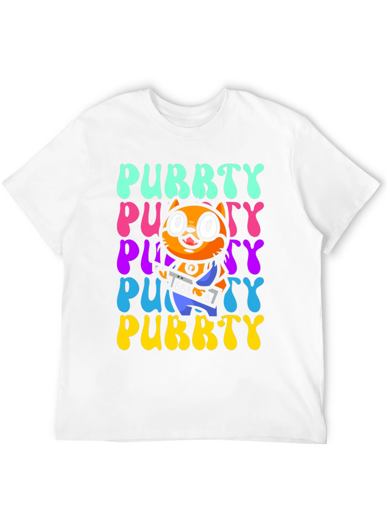 Purrty Cat Graphic Tee - Novelty Kitten Shirt