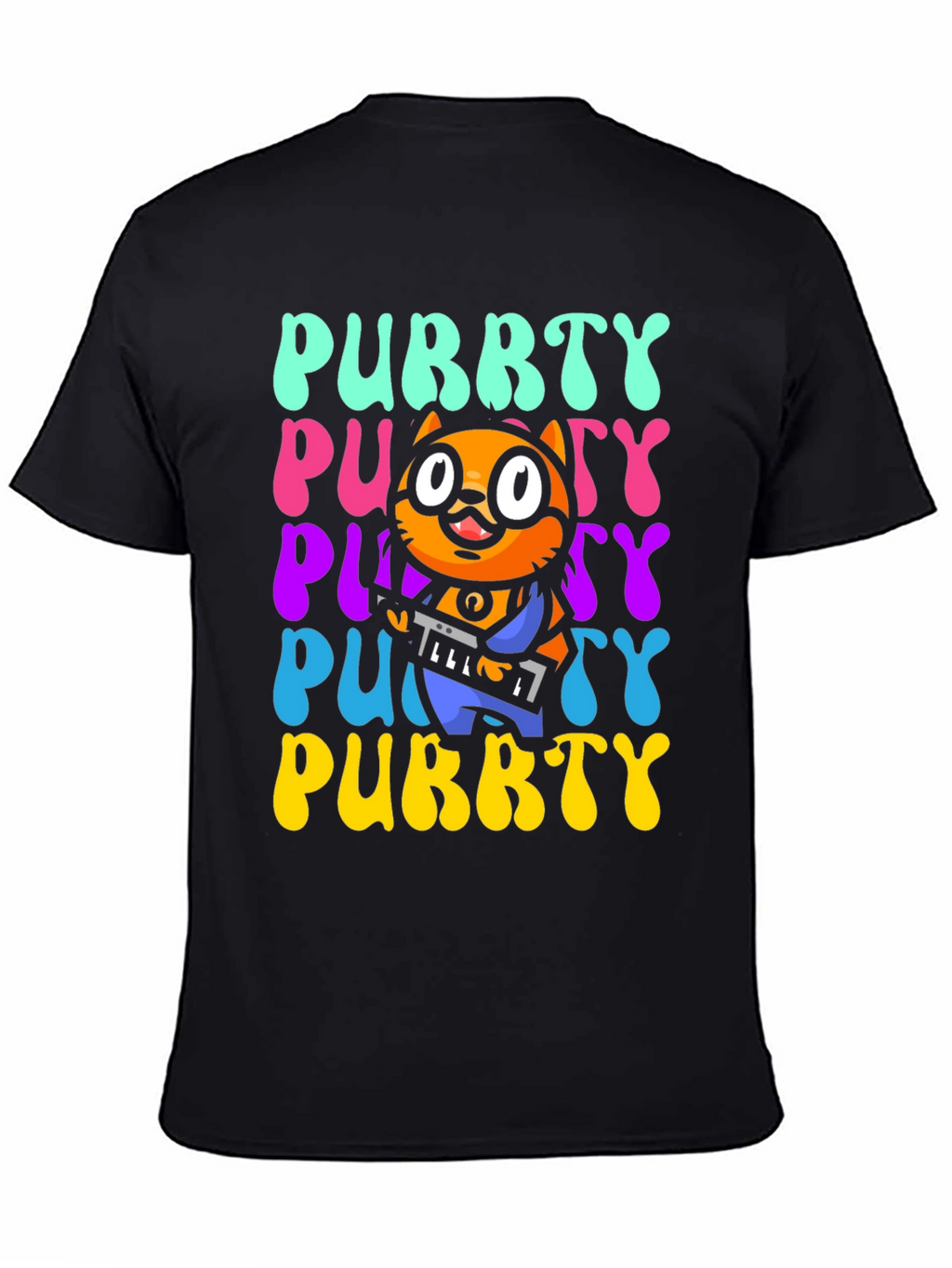 Purrty Cat Graphic Tee - Novelty Kitten Shirt