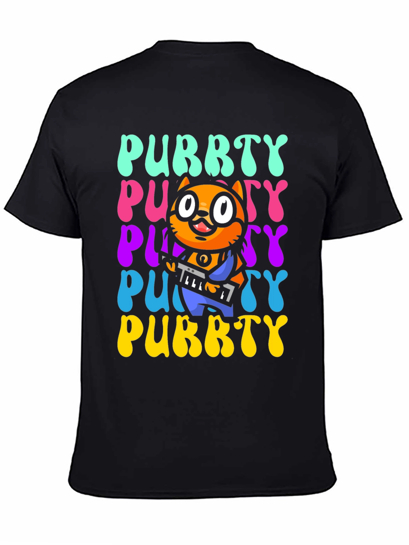 Purrty Cat Graphic Tee - Novelty Kitten Shirt