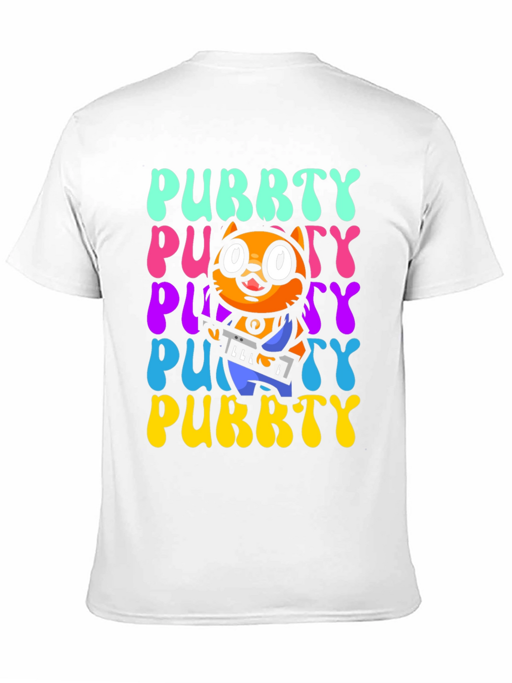 Purrty Cat Graphic Tee - Novelty Kitten Shirt