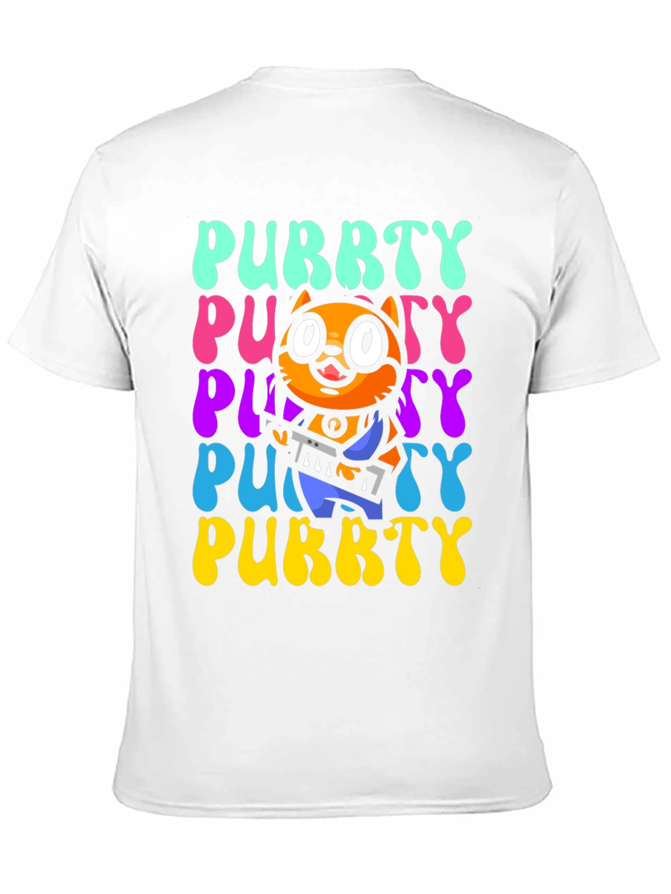 Purrty Cat Graphic Tee - Novelty Kitten Shirt