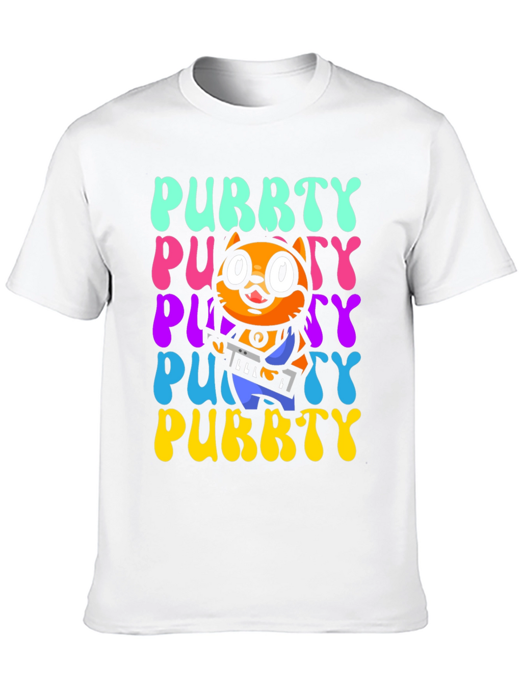 Purrty Cat Graphic Tee - Novelty Kitten Shirt